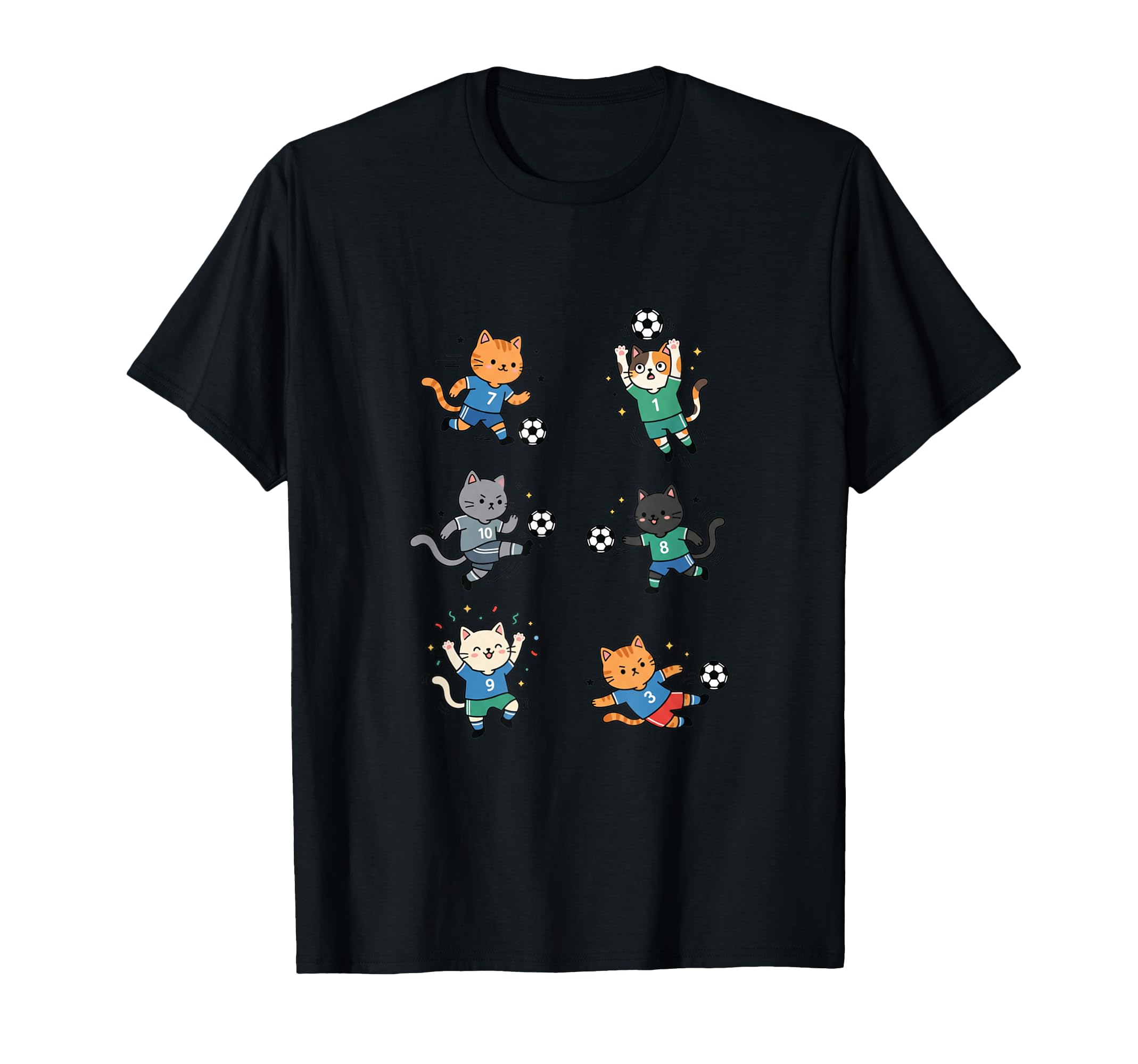 Silly Cat Playing Soccer Player Goalie T-Shirt - Unique Graphic for Adults - T-Shirt, Sweatshirt, Hoodie