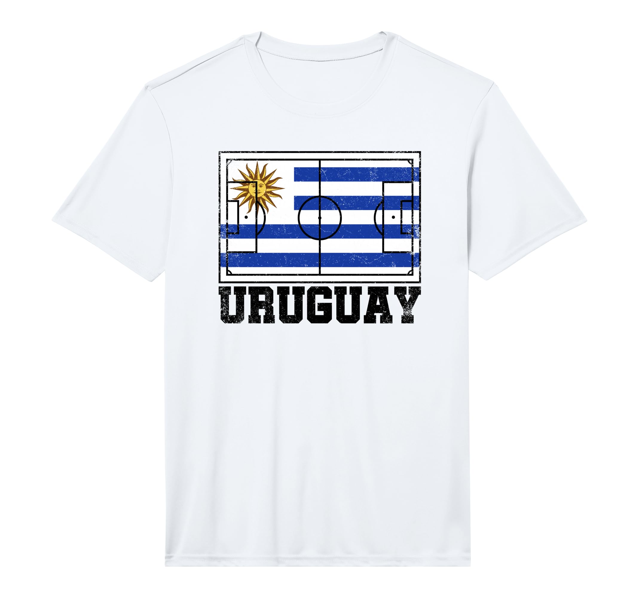 Uruguay Soccer Field Country Flag T-Shirt - Casual Everyday Wear Unisex - T-Shirt, Sweatshirt, Hoodie