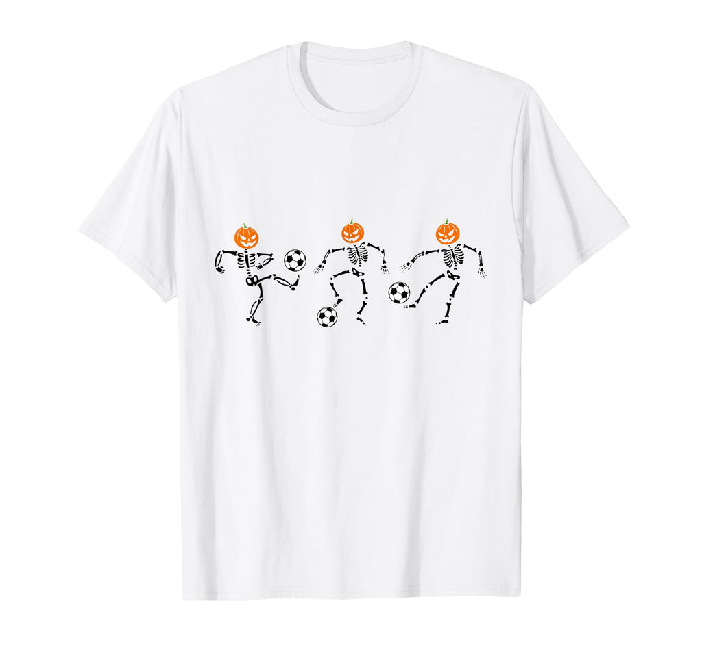 Pumpkin Skeleton Squad Soccer Player T-Shirt - Aesthetic Graphic Men Women - T-Shirt, Sweatshirt, Hoodie