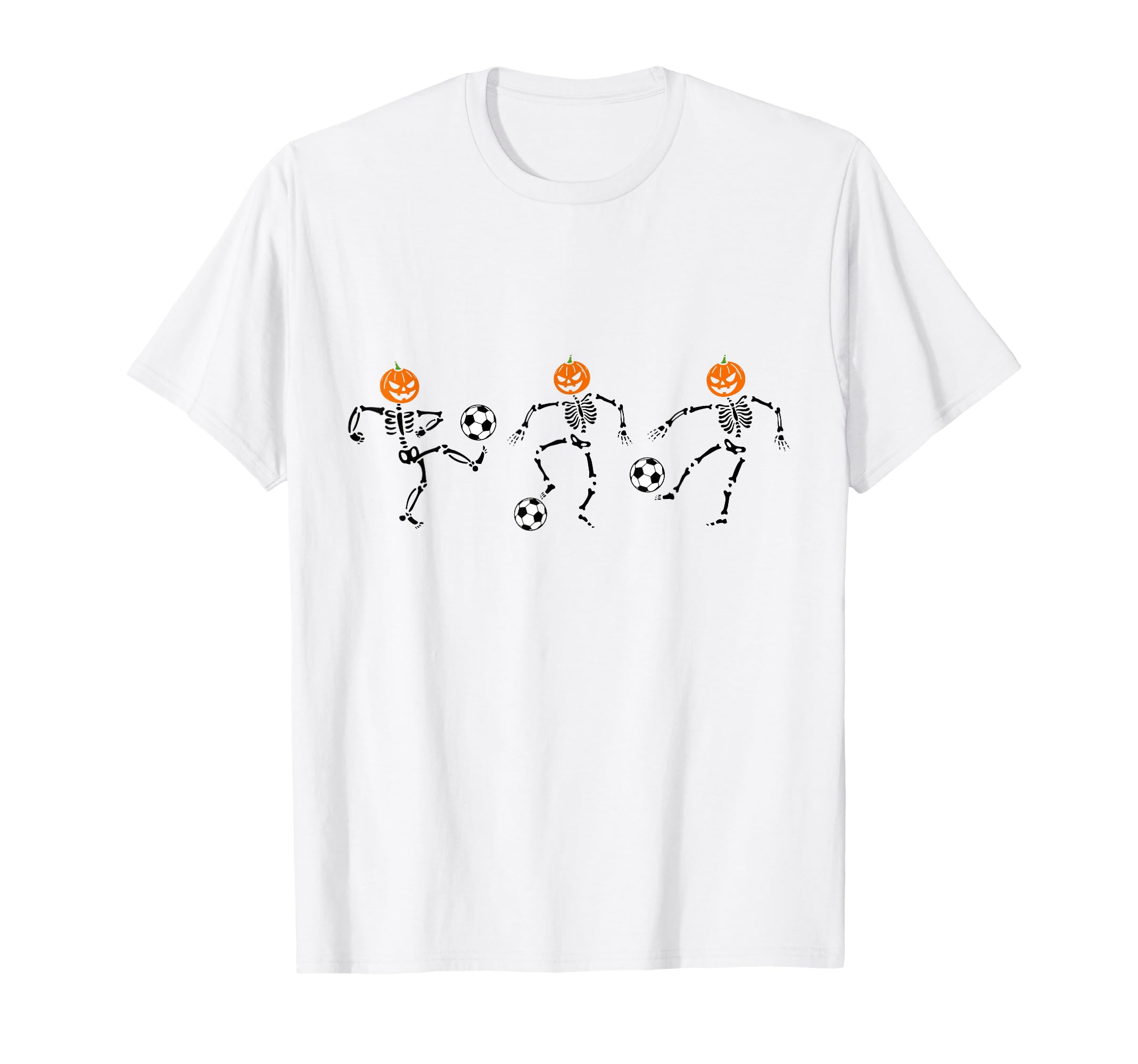 Pumpkin Skeleton Squad Soccer Player T-Shirt - Aesthetic Graphic Men Women - T-Shirt, Sweatshirt, Hoodie