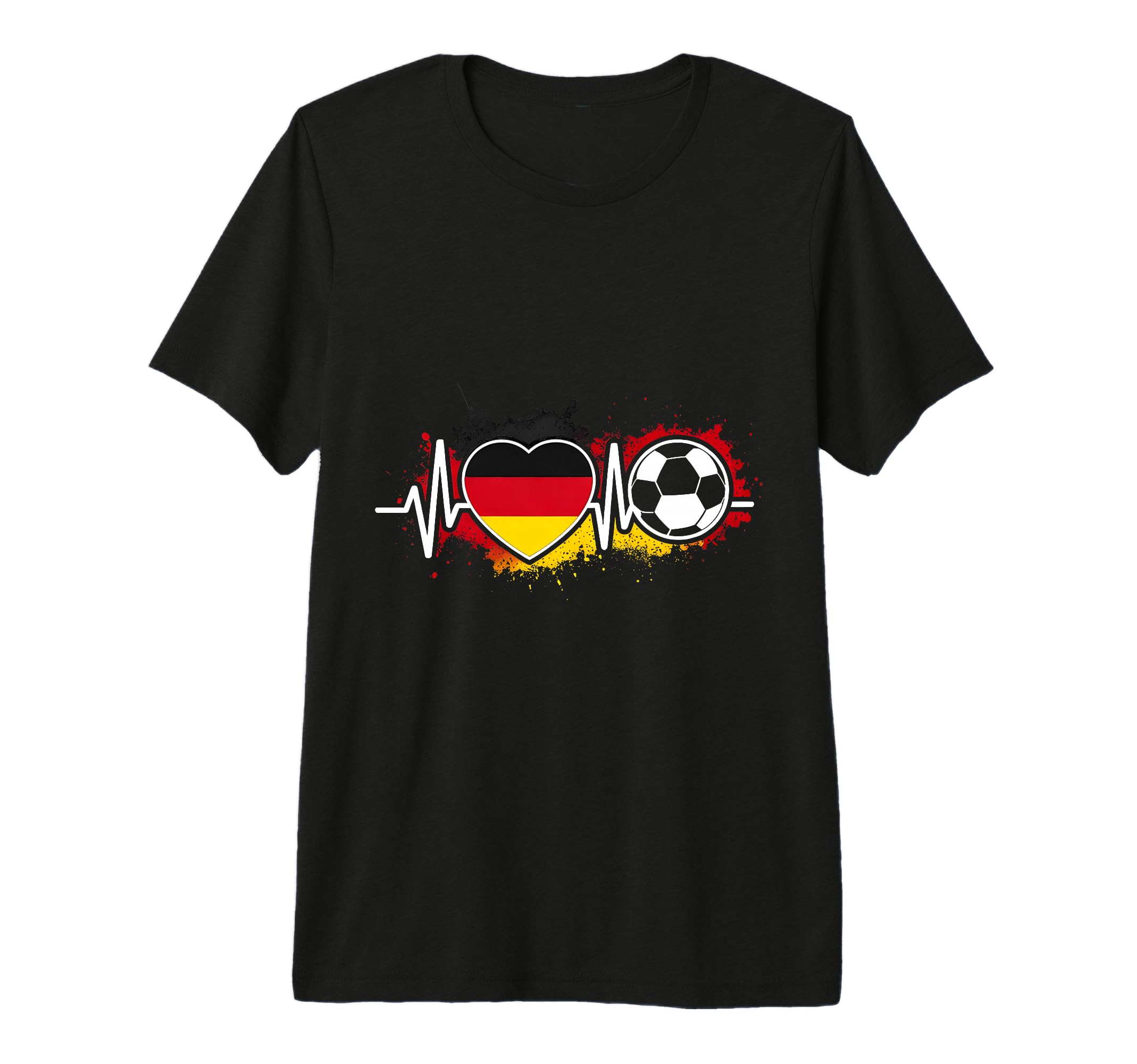 Germany Flag Heart Soccer Ball T-Shirt - Aesthetic Graphic Unisex - T-Shirt, Sweatshirt, Hoodie