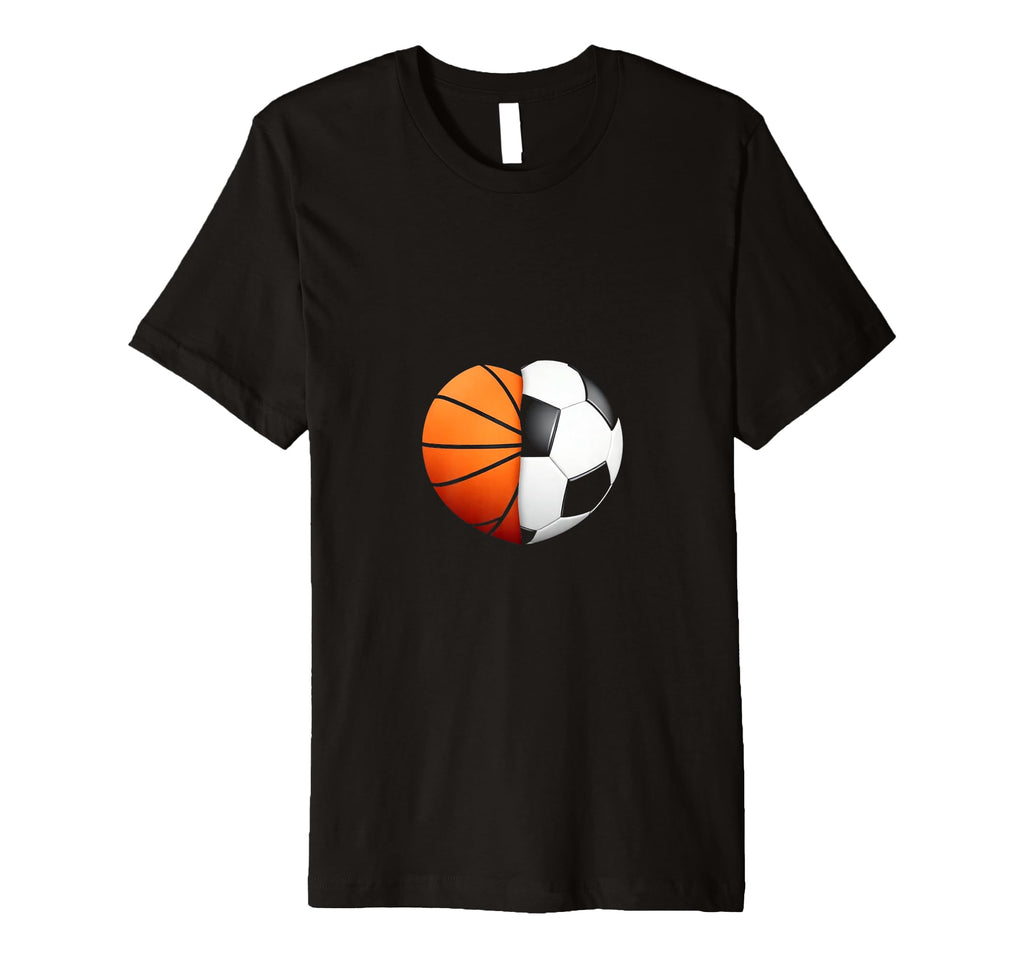 Split Heart Basketball Soccer T-Shirt - Minimalist Print for Adults - T-Shirt, Sweatshirt, Hoodie