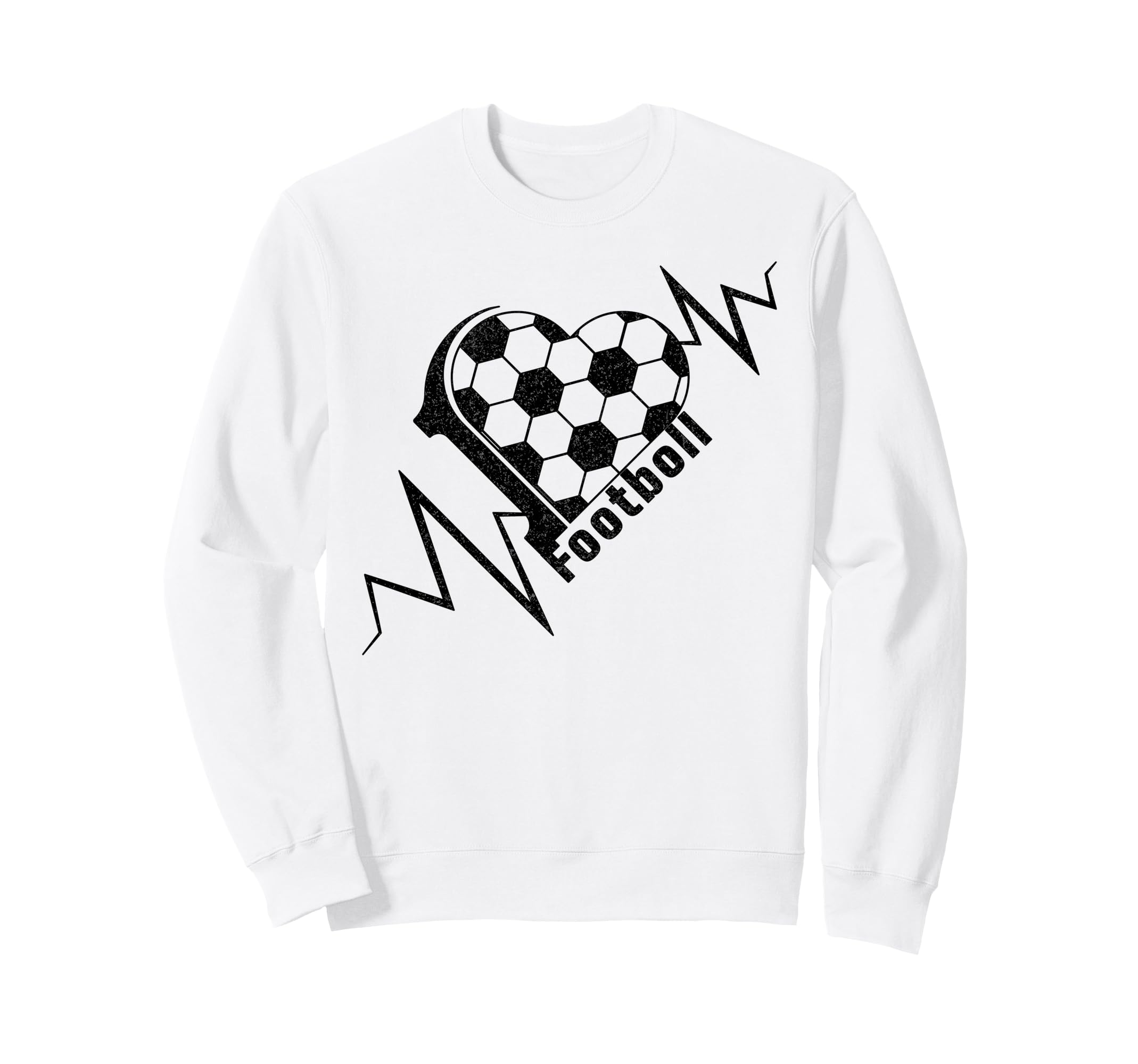 Love Football Heartbeat Soccer Pulse Sweatshirt - Aesthetic Graphic Unisex - T-Shirt, Sweatshirt, Hoodie