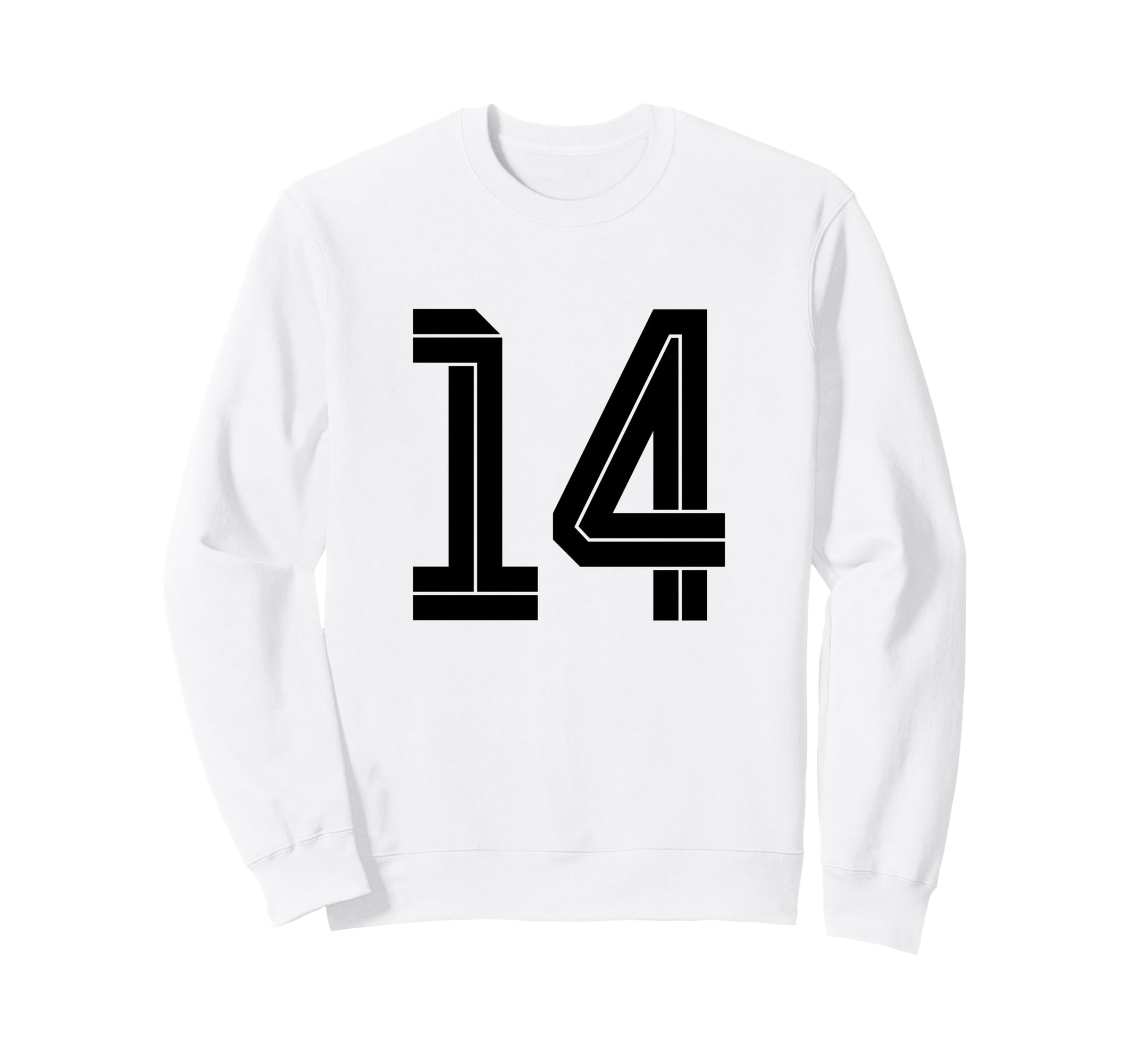 14 White Number 14 Sports Fan Sweatshirt - Casual Everyday Wear Unisex - T-Shirt, Sweatshirt, Hoodie
