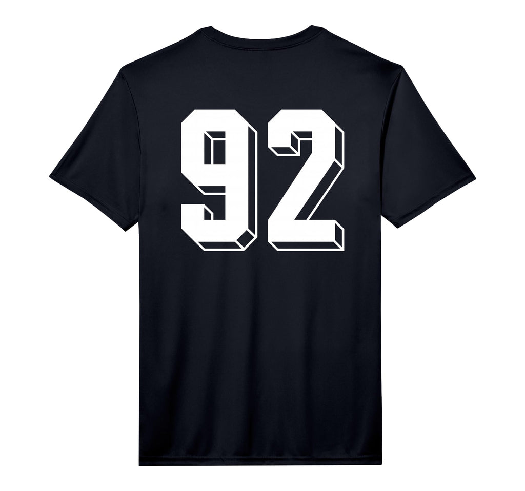 Number 92 Backside 80S 90S Team Jersey T-Shirt - Custom Art Print Unisex - T-Shirt, Sweatshirt, Hoodie