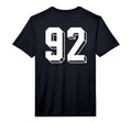 Number 92 Backside 80S 90S Team Jersey T-Shirt - Custom Art Print Unisex - T-Shirt, Sweatshirt, Hoodie