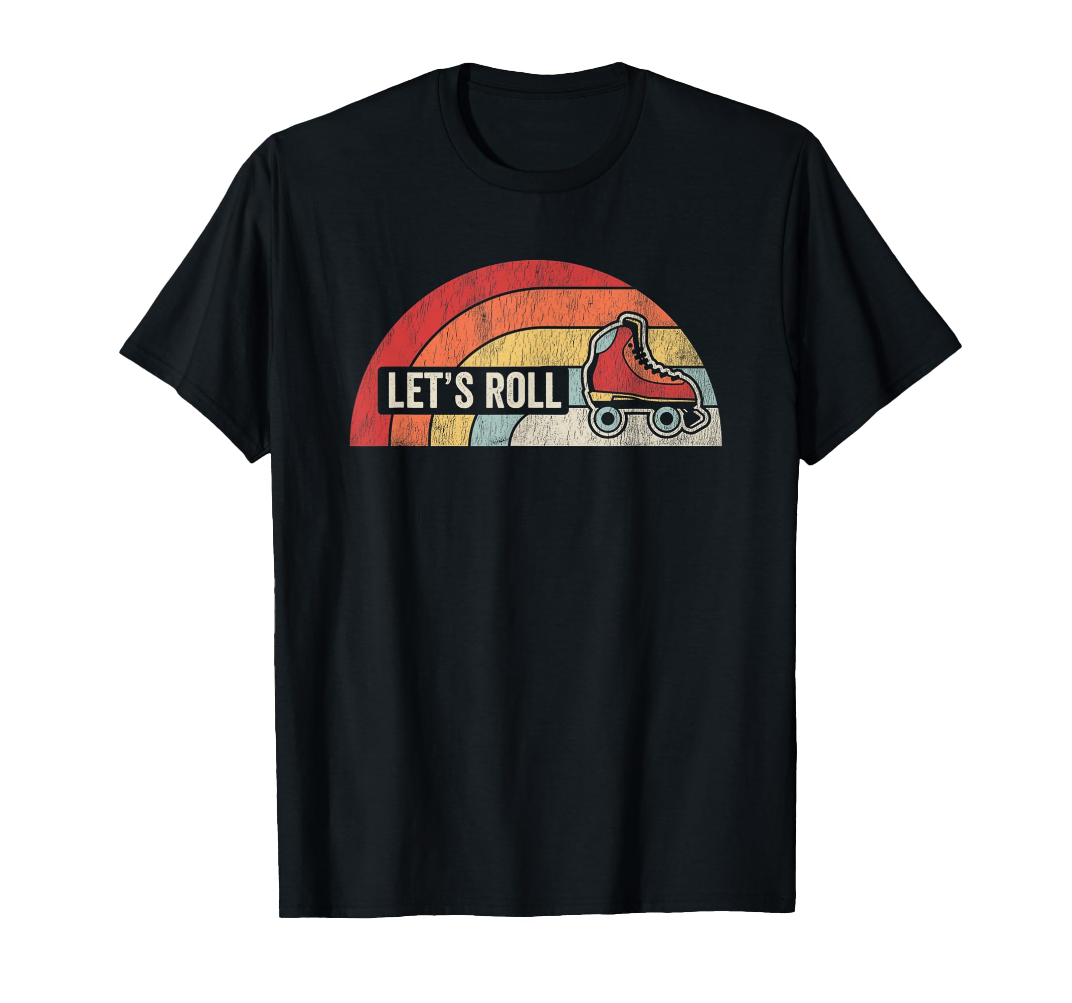 Lets Roll Roller Skate Rainbow T-Shirt - Minimalist Print Unisex - T-Shirt, Sweatshirt, Hoodie