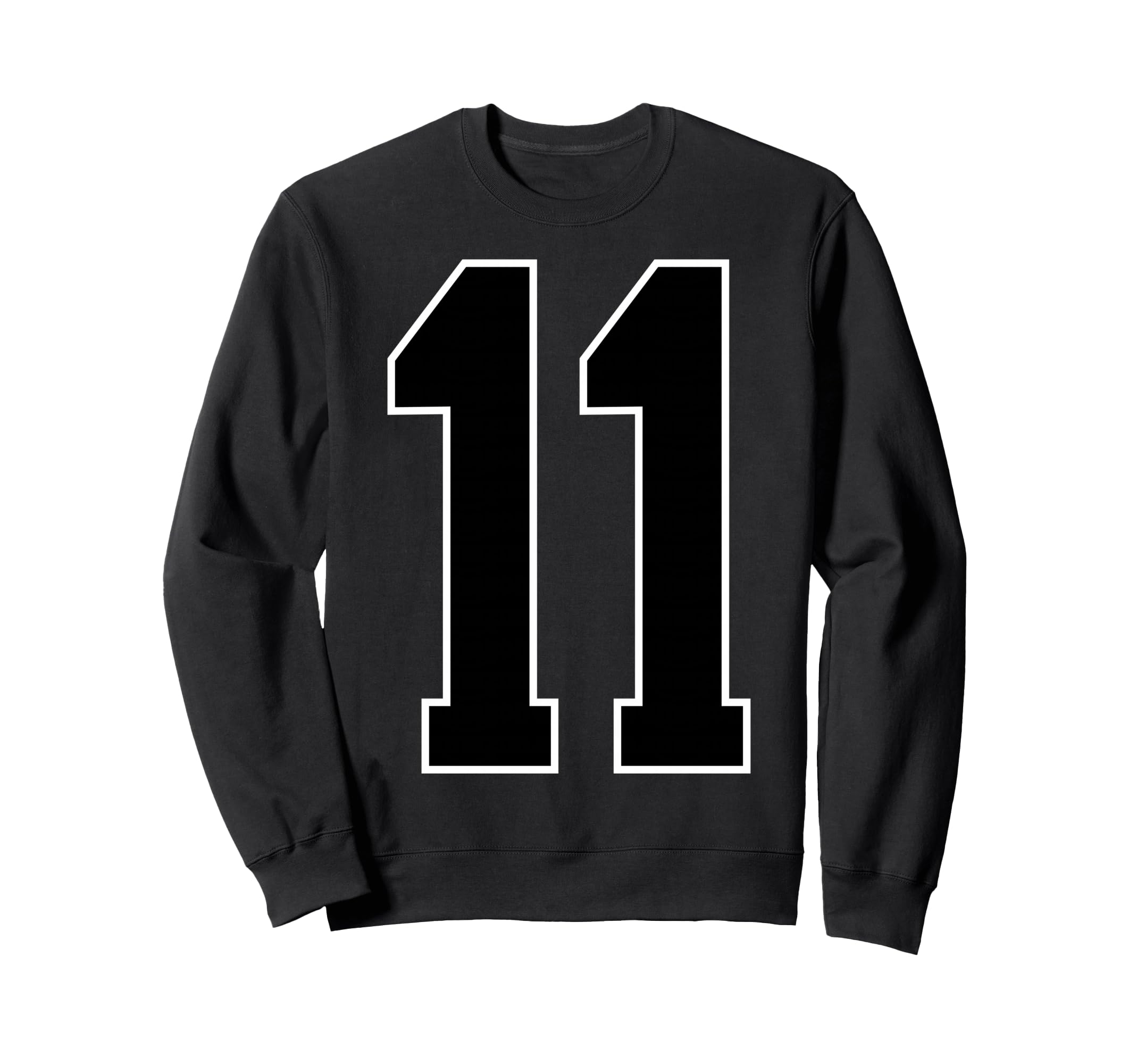 Black Sports Team Number 11 Fan Sweatshirt - Graphic Print Unisex - T-Shirt, Sweatshirt, Hoodie