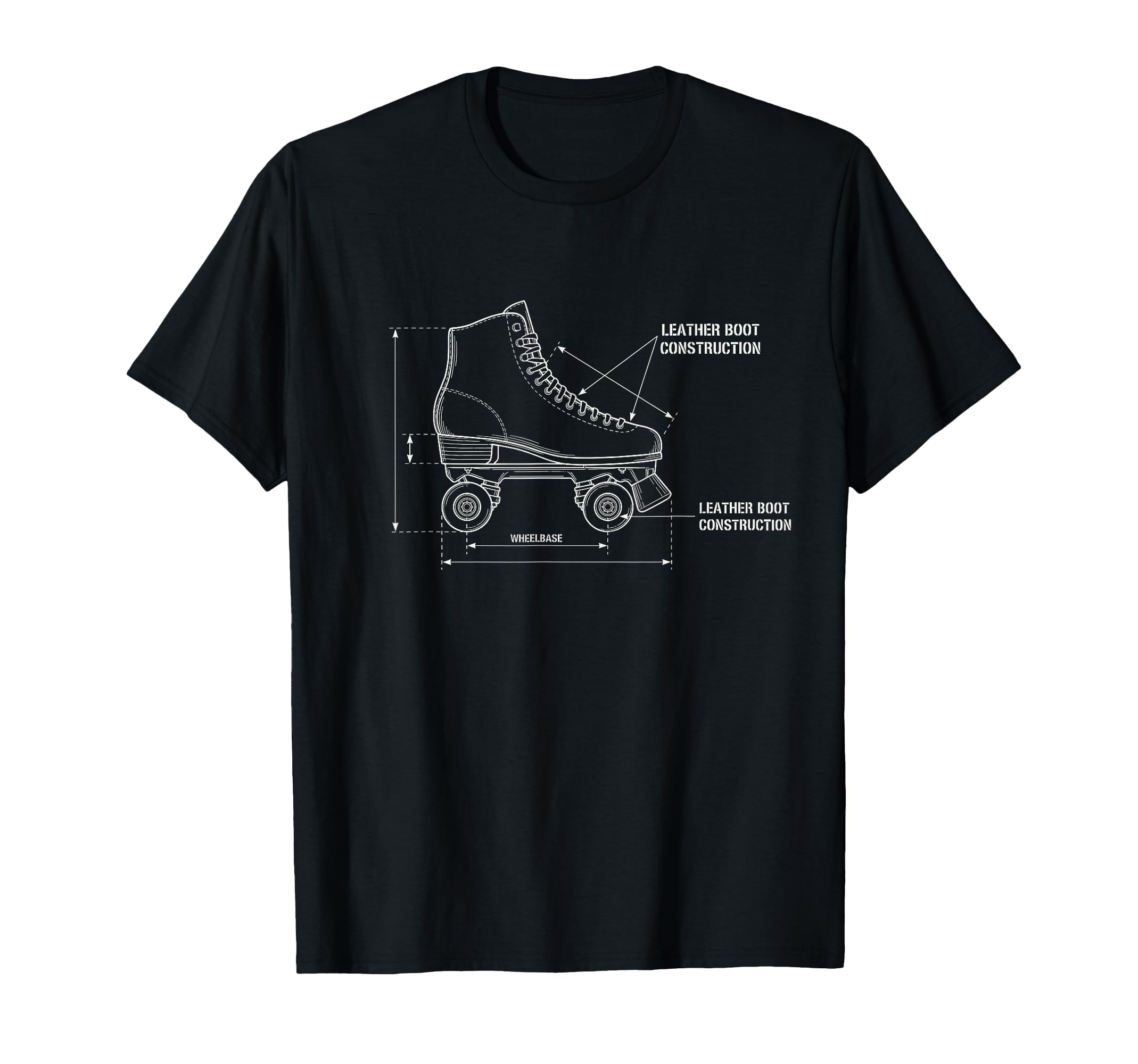 Roller Skate Blueprint Roller Skating T-Shirt - Minimalist Print Unisex - T-Shirt, Sweatshirt, Hoodie