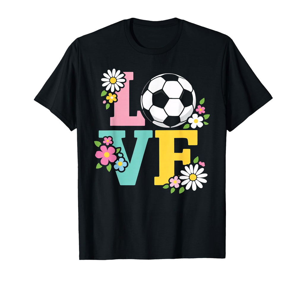 Soccer Love Floral Ball Sports Mom T-Shirt - Custom Art Print Unisex - T-Shirt, Sweatshirt, Hoodie