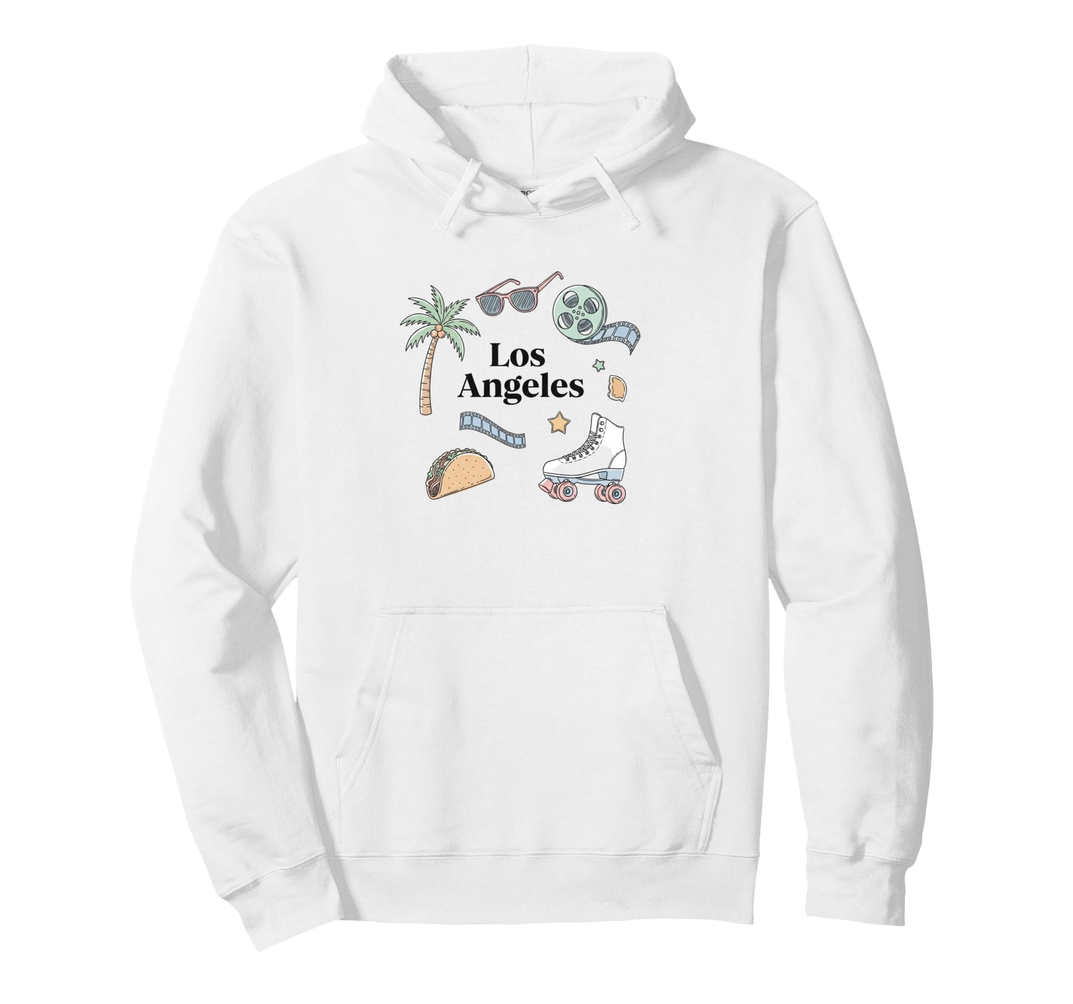Los Angeles Icons Roller Skate Palm Hoodie - Streetwear Style Men Women - T-Shirt, Sweatshirt, Hoodie