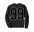 Black Sports Team Number 99 Fan Sweatshirt - Minimalist Print for Adults - T-Shirt, Sweatshirt, Hoodie