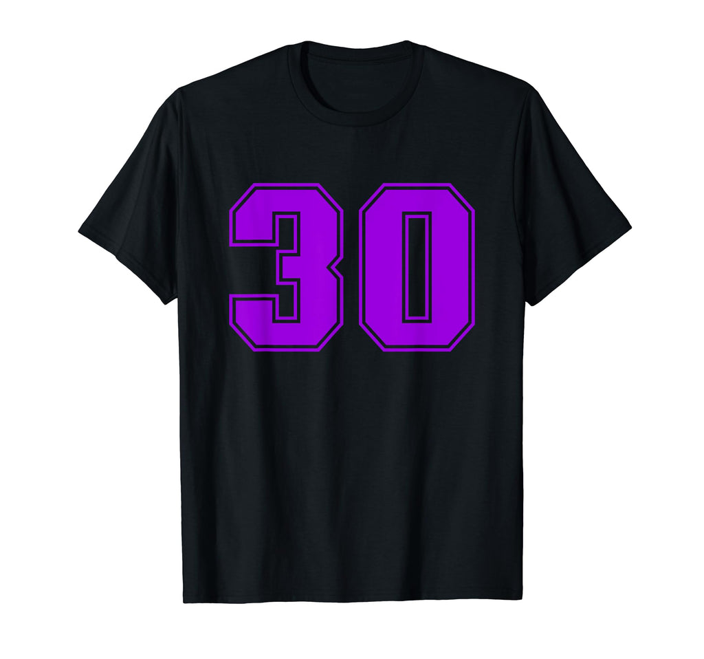 Number 30 Purple Sports Fan Jersey Number T-Shirt - Trendy Graphic Unisex - T-Shirt, Sweatshirt, Hoodie