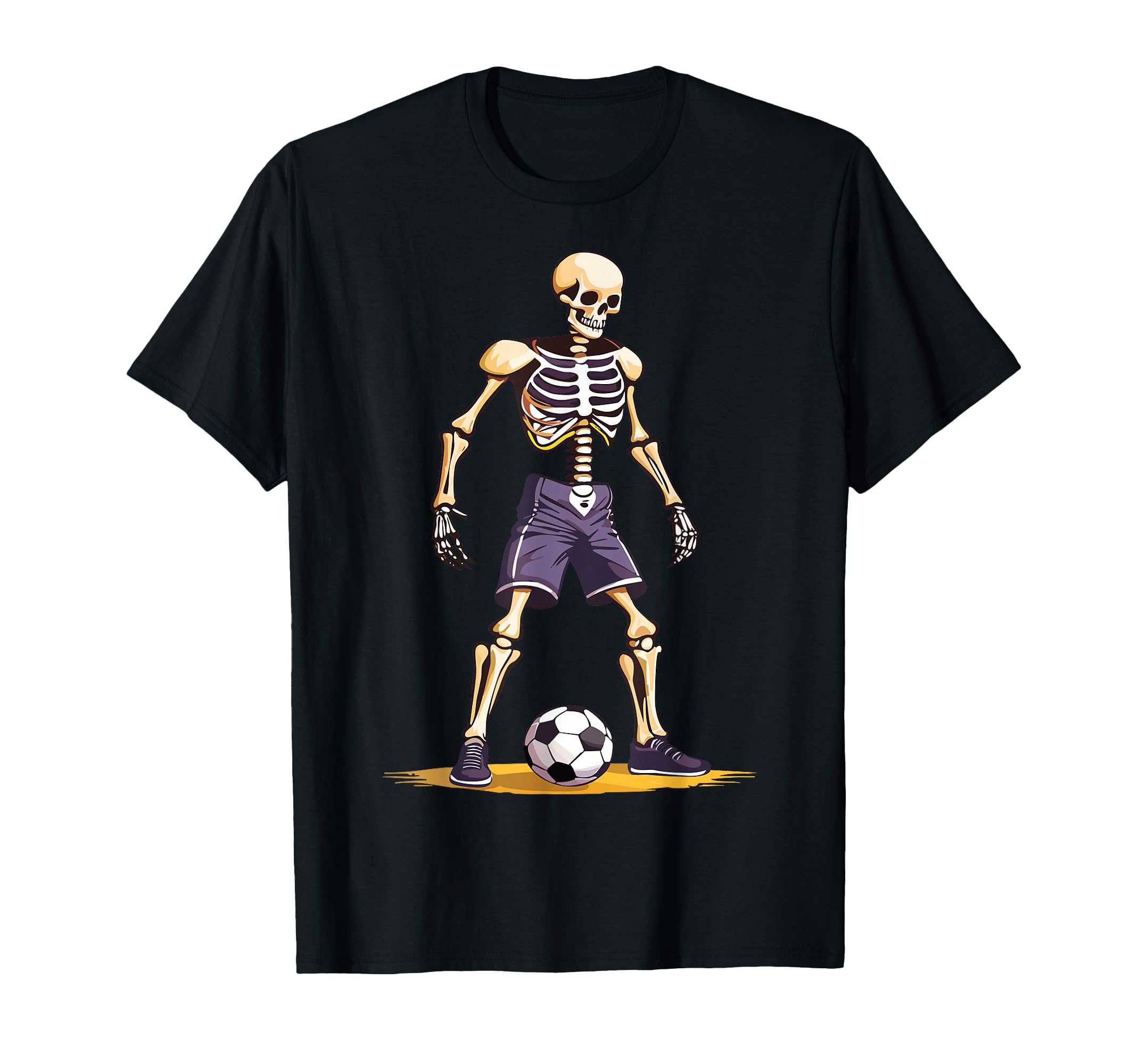 Spooky Skeleton Playing Soccer T-Shirt - Unique Graphic Men Women - T-Shirt, Sweatshirt, Hoodie