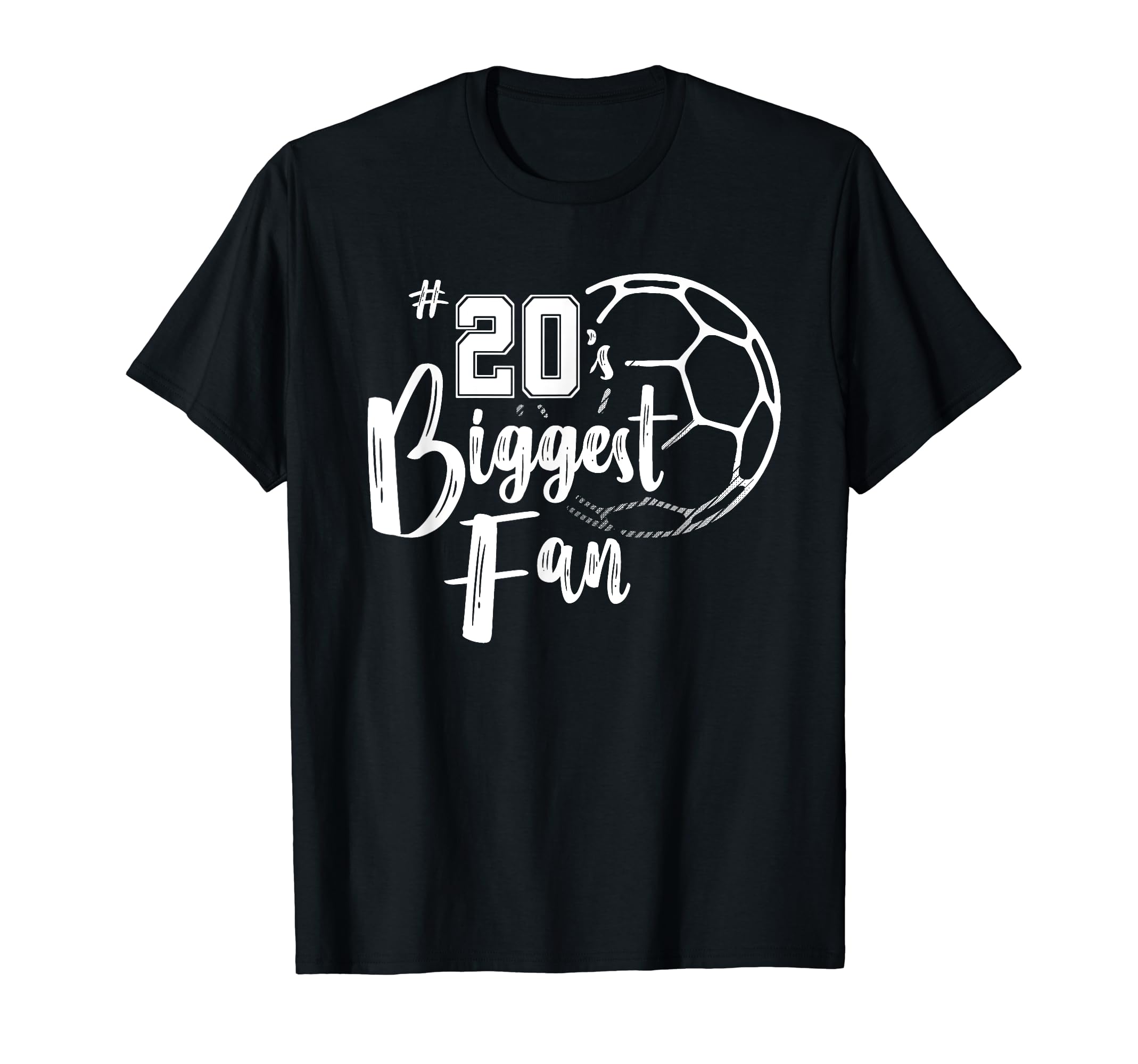 Number 20S Biggest Fan Soccer Player Mom T-Shirt - Minimalist Print Unisex - T-Shirt, Sweatshirt, Hoodie