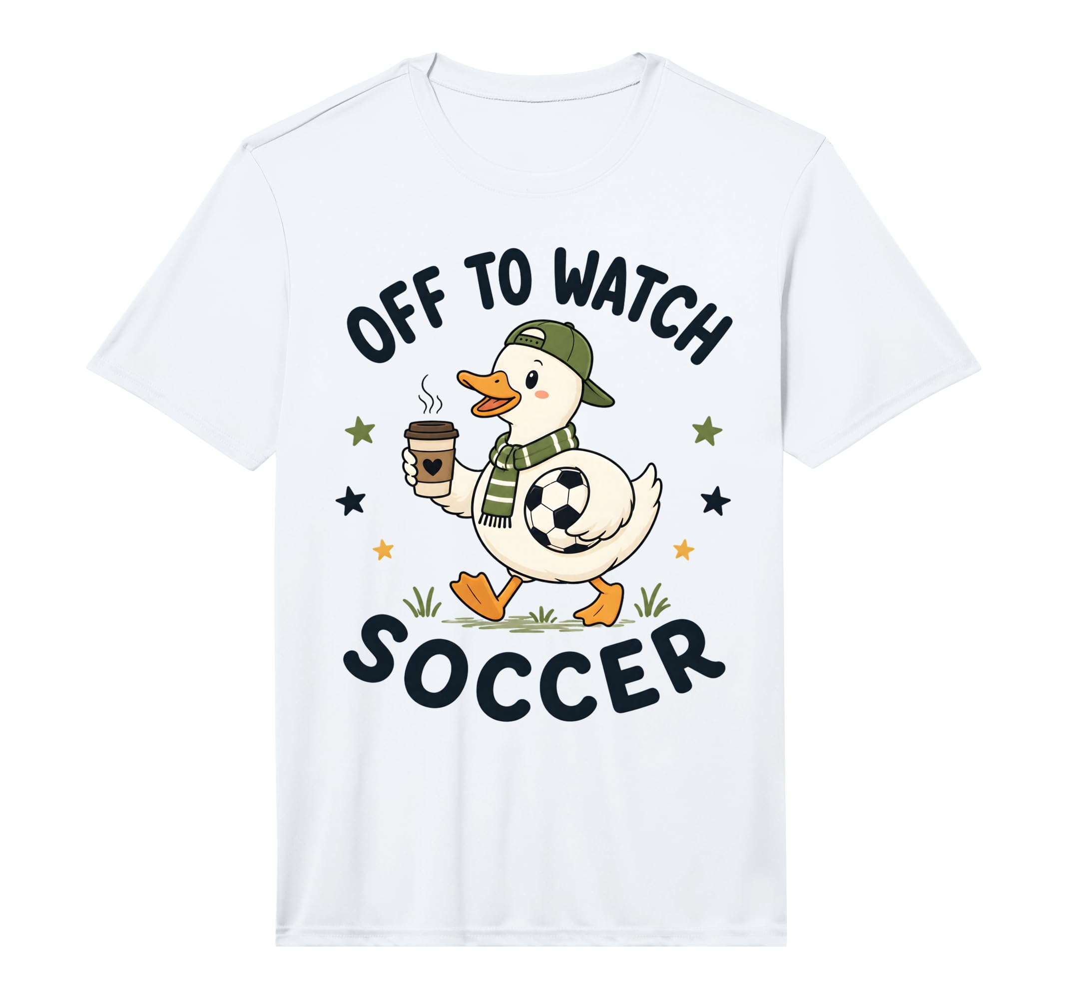 Off To Watch Soccer Mom Goose Drinking T-Shirt - Trendy Graphic for Adults - T-Shirt, Sweatshirt, Hoodie