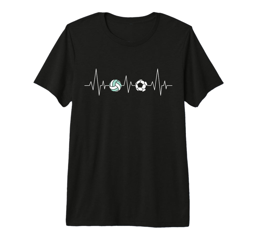 Soccer Volleyball Heartbeat Funny Sport T-Shirt - Graphic Print for Adults - T-Shirt, Sweatshirt, Hoodie