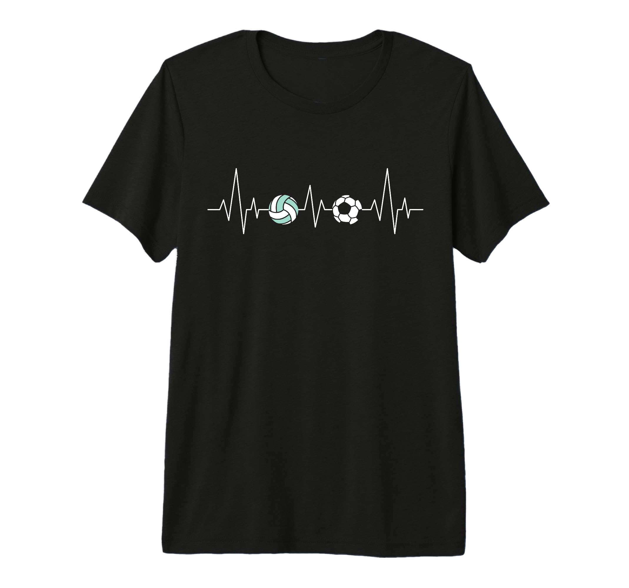Soccer Volleyball Heartbeat Funny Sport T-Shirt - Graphic Print for Adults - T-Shirt, Sweatshirt, Hoodie