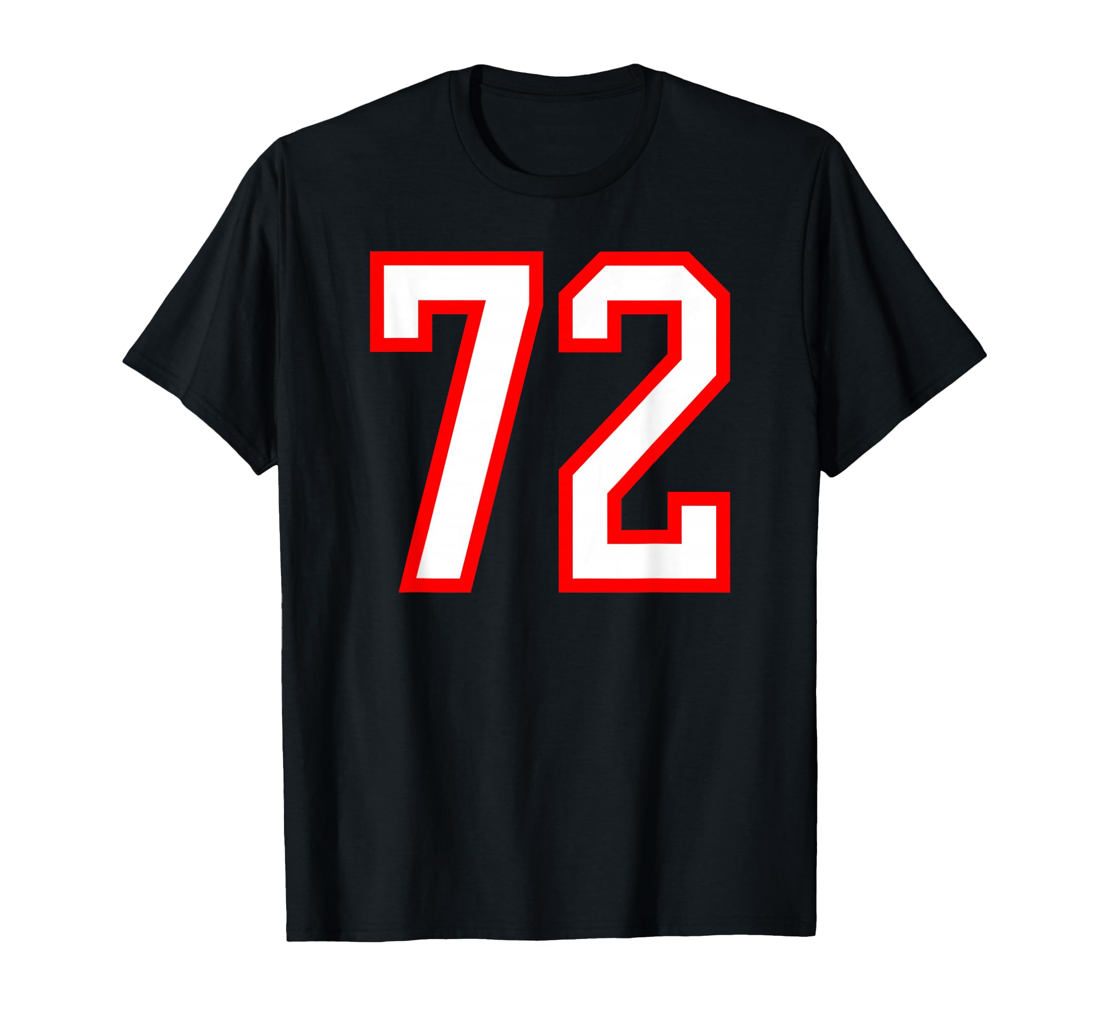 White Red Sports Team Number 72 T-Shirt - Casual Everyday Wear Men Women - T-Shirt, Sweatshirt, Hoodie