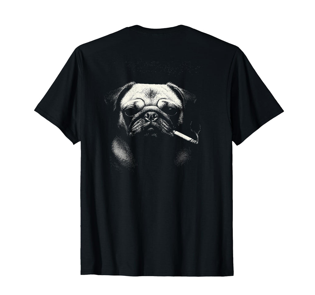 Pug Smoking Cigarette Y2K Grunge T-Shirt - Streetwear Style for Adults - T-Shirt, Sweatshirt, Hoodie