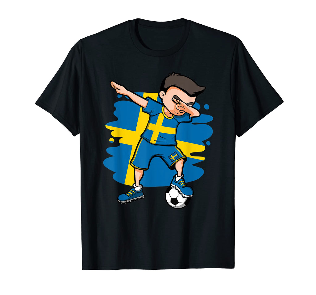 Dabbing Soccer Sweden Jersey T-Shirt - Aesthetic Graphic for Adults - T-Shirt, Sweatshirt, Hoodie