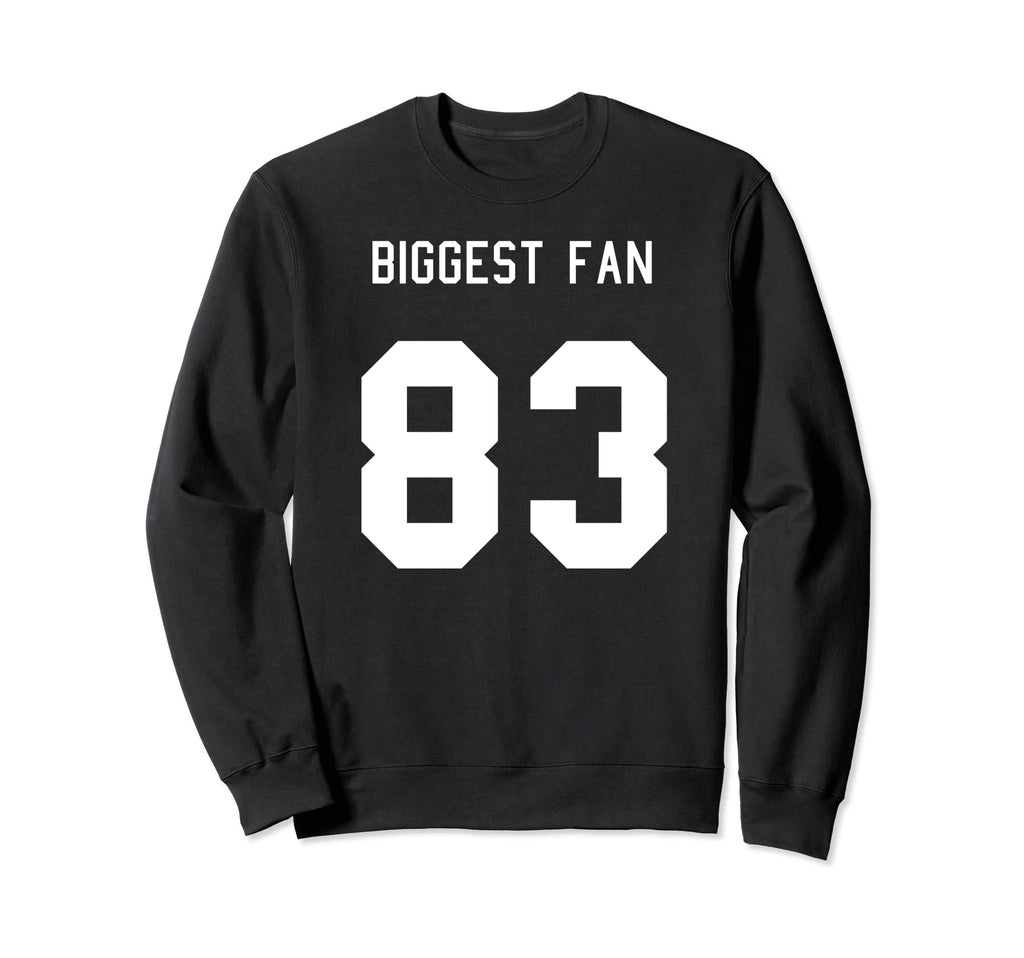 Number 83 Biggest Fan Sport Sweatshirt - Aesthetic Graphic Men Women - T-Shirt, Sweatshirt, Hoodie