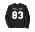 Number 83 Biggest Fan Sport Sweatshirt - Aesthetic Graphic Men Women - T-Shirt, Sweatshirt, Hoodie