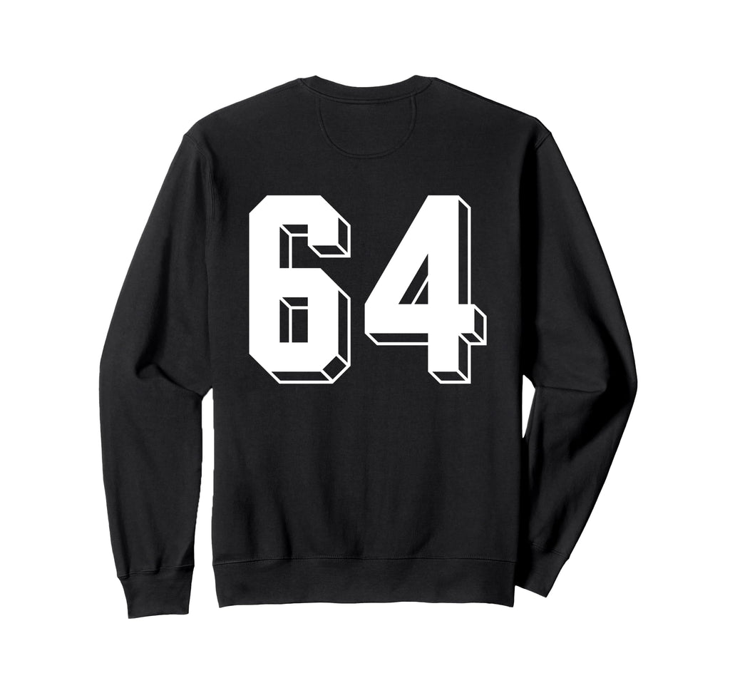 Number 64 Backside 80S 90S Team Jersey Sweatshirt - Trendy Graphic Unisex - T-Shirt, Sweatshirt, Hoodie