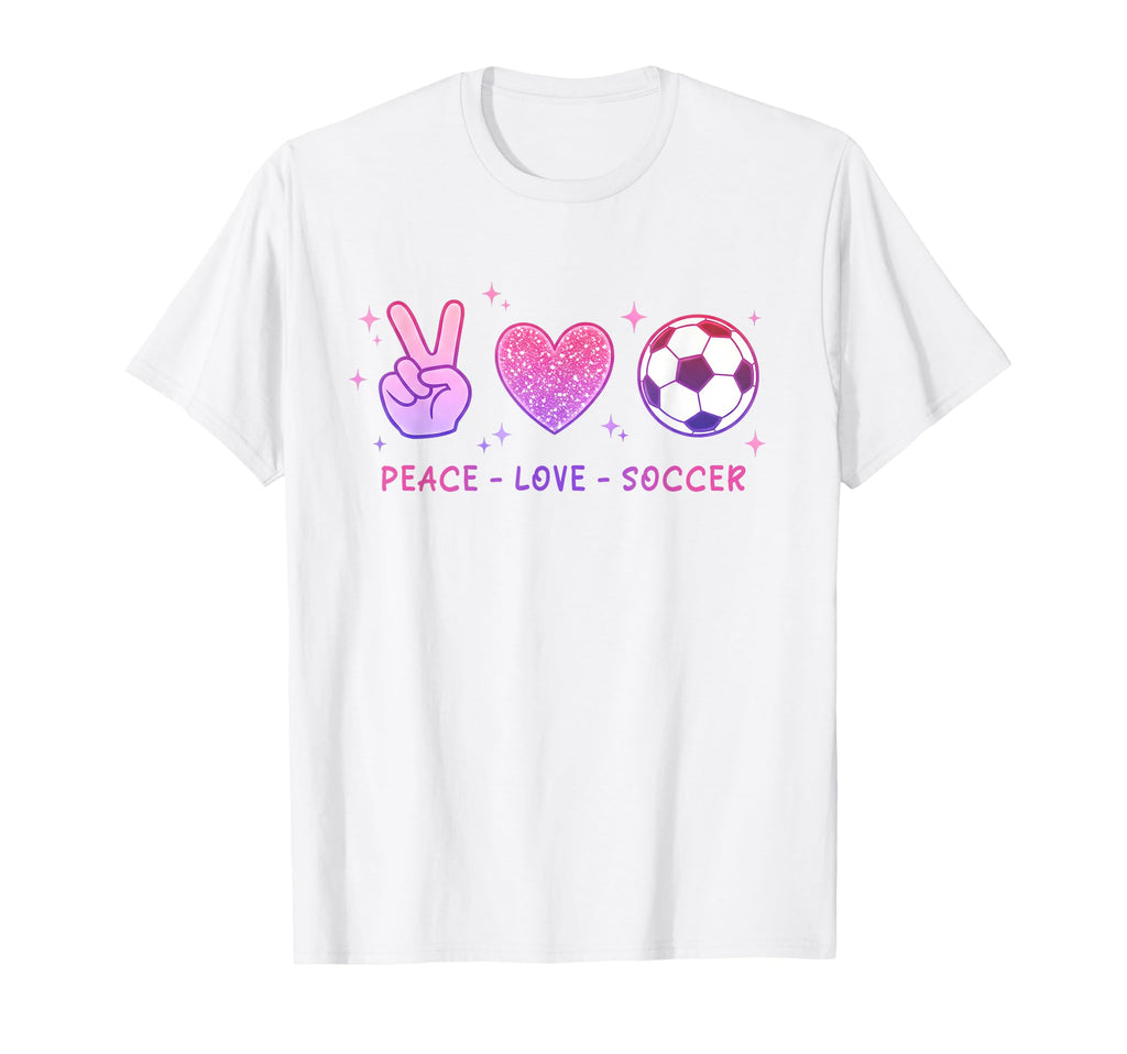 Peace Love Soccer Teen T-Shirt - Fun Novelty Design Unisex - T-Shirt, Sweatshirt, Hoodie
