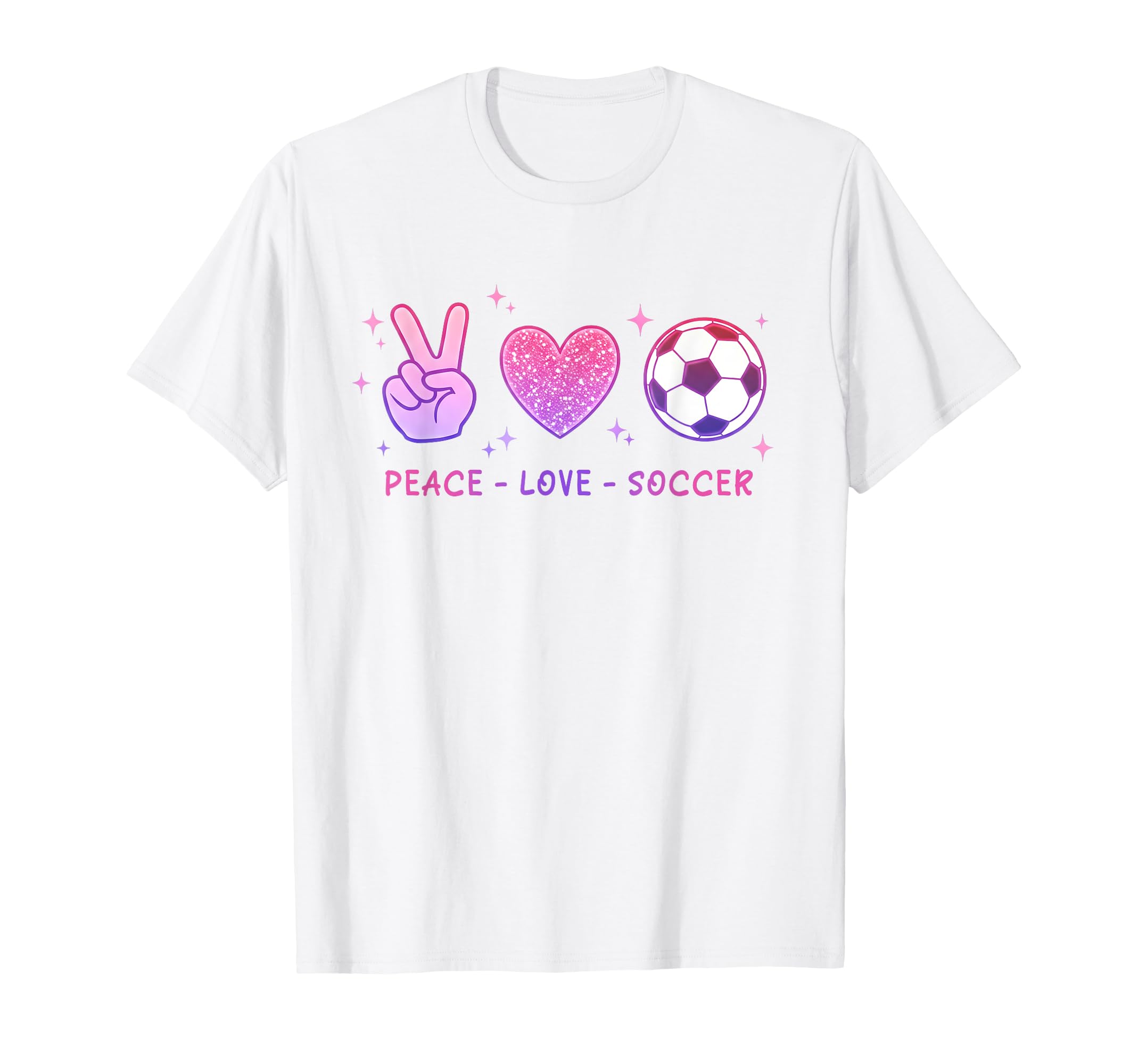 Peace Love Soccer Teen T-Shirt - Fun Novelty Design Unisex - T-Shirt, Sweatshirt, Hoodie