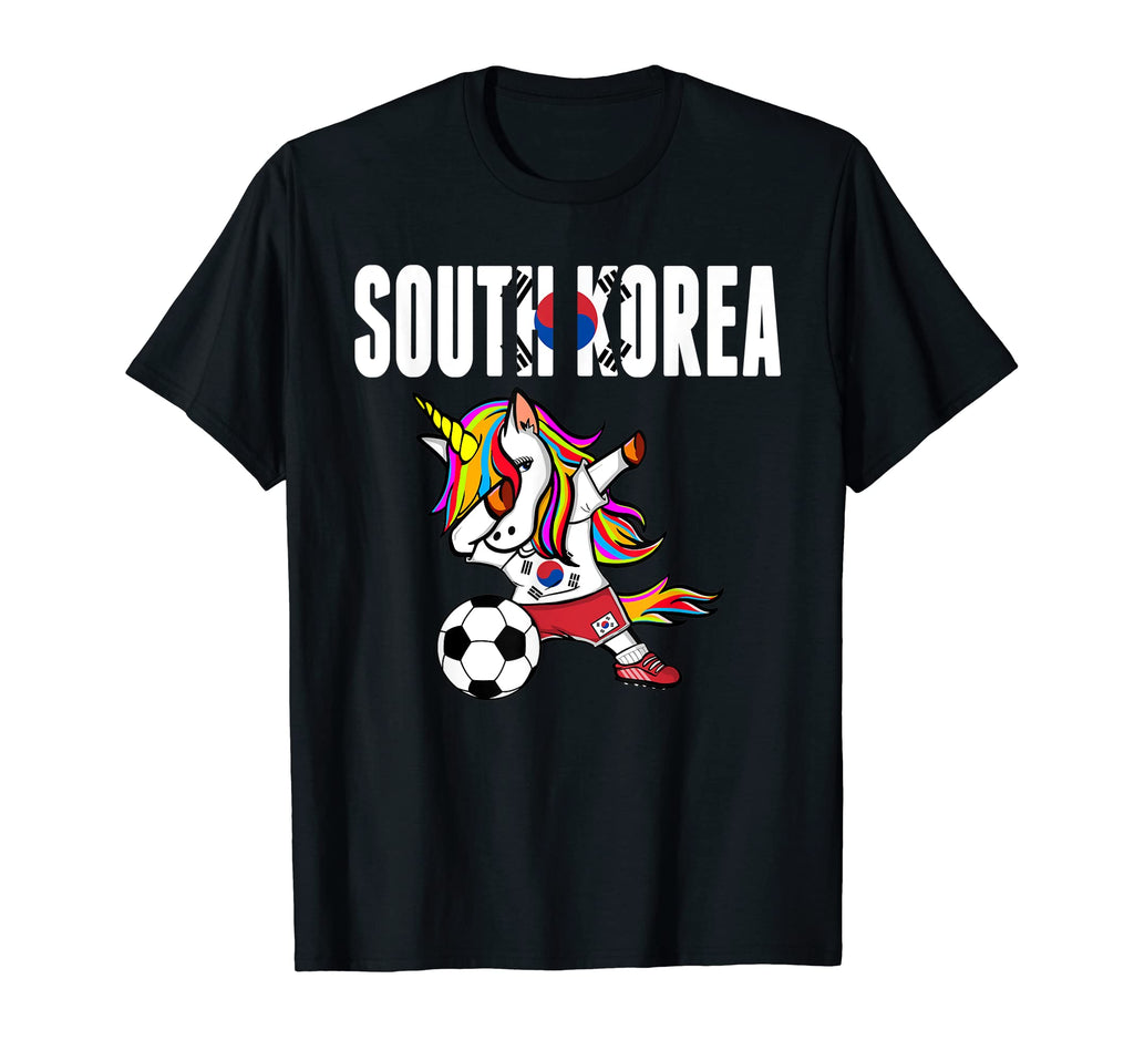 Dabbing Unicorn South Korea Soccer Fans T-Shirt - Trendy Graphic Unisex - T-Shirt, Sweatshirt, Hoodie