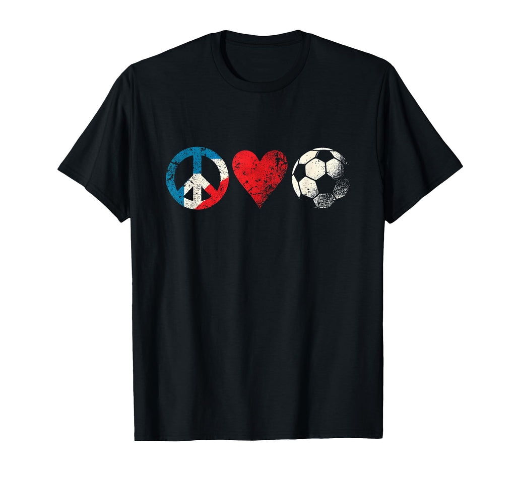 Peace Love And Soccer Peace Symbol T-Shirt - Fun Novelty Design Unisex - T-Shirt, Sweatshirt, Hoodie