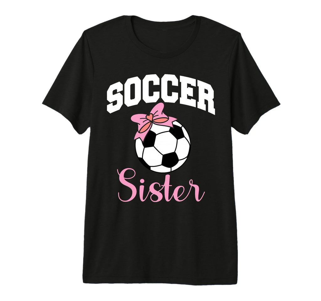 Soccer Sister Bow Soccer Ball Tri T-Shirt - Aesthetic Graphic Men Women - T-Shirt, Sweatshirt, Hoodie