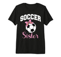 Soccer Sister Bow Soccer Ball Tri T-Shirt - Aesthetic Graphic Men Women - T-Shirt, Sweatshirt, Hoodie