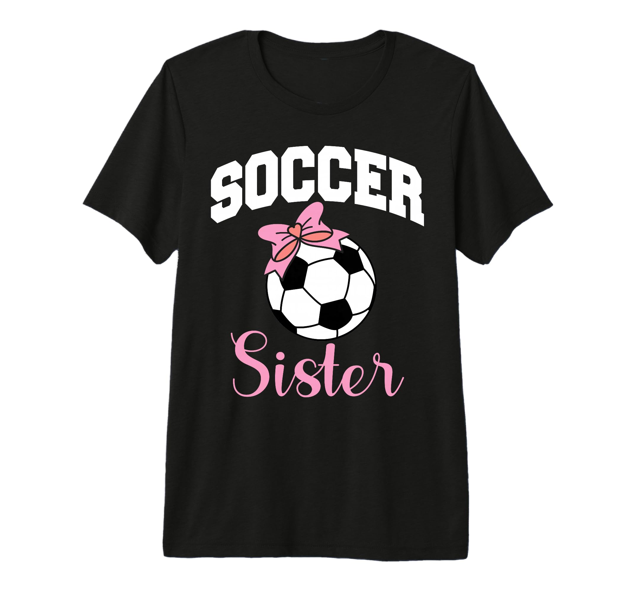 Soccer Sister Bow Soccer Ball Tri T-Shirt - Aesthetic Graphic Men Women - T-Shirt, Sweatshirt, Hoodie