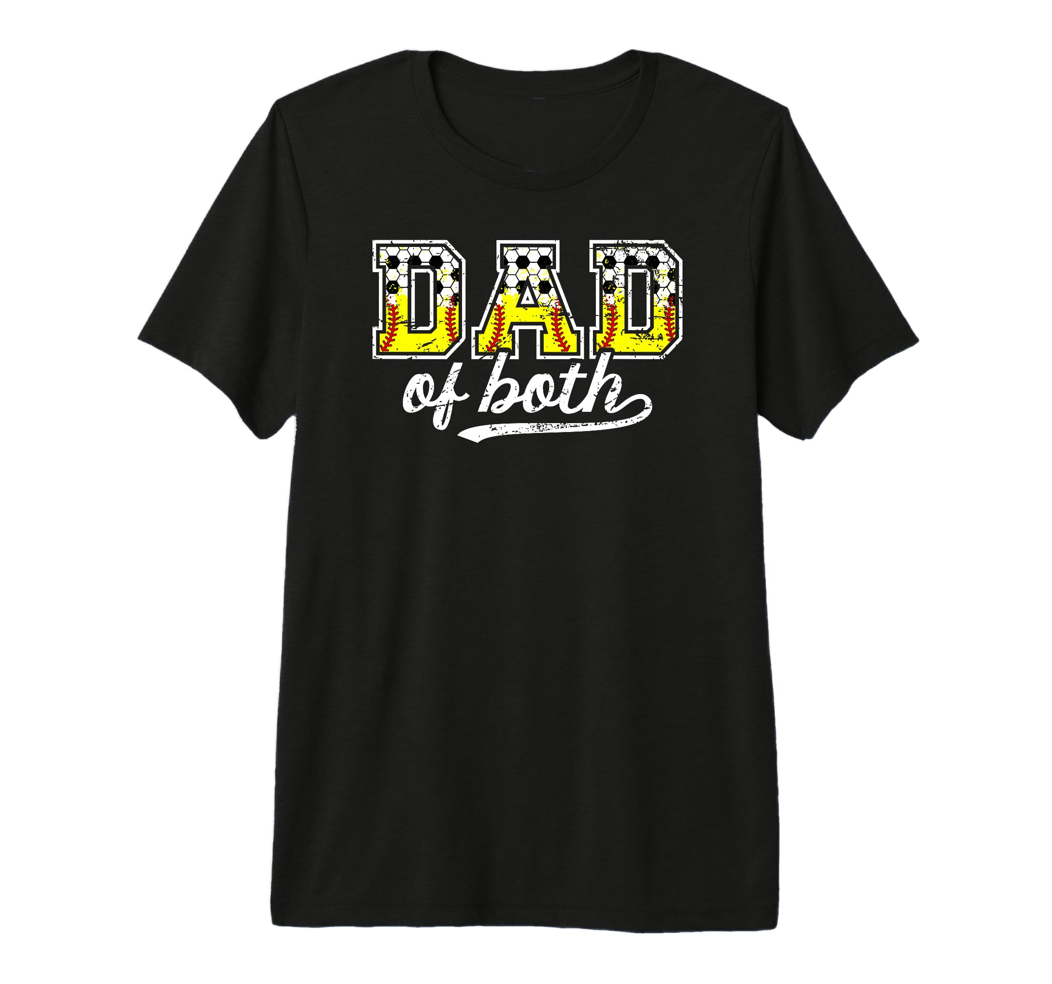 Mens Dad Both Softball Soccer Dad T-Shirt - Trendy Graphic for Adults - T-Shirt, Sweatshirt, Hoodie