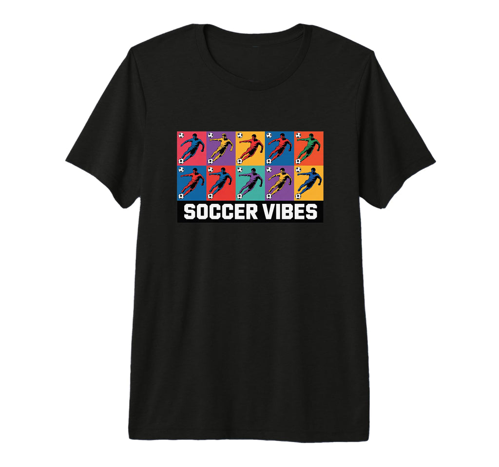 Soccer Vibes Colorful Action Packed T-Shirt - Custom Art Print Men Women - T-Shirt, Sweatshirt, Hoodie