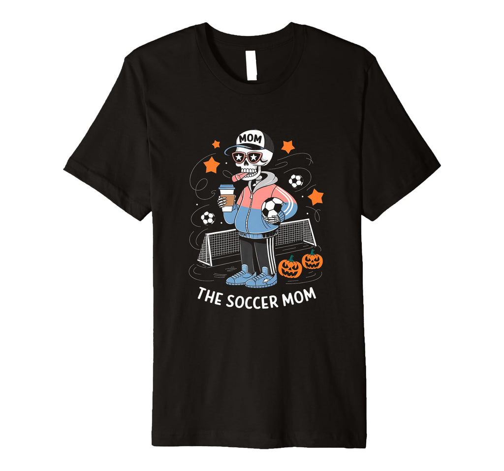 Soccer Mom Skeletton Halloween Soccer T-Shirt - Minimalist Print Unisex - T-Shirt, Sweatshirt, Hoodie