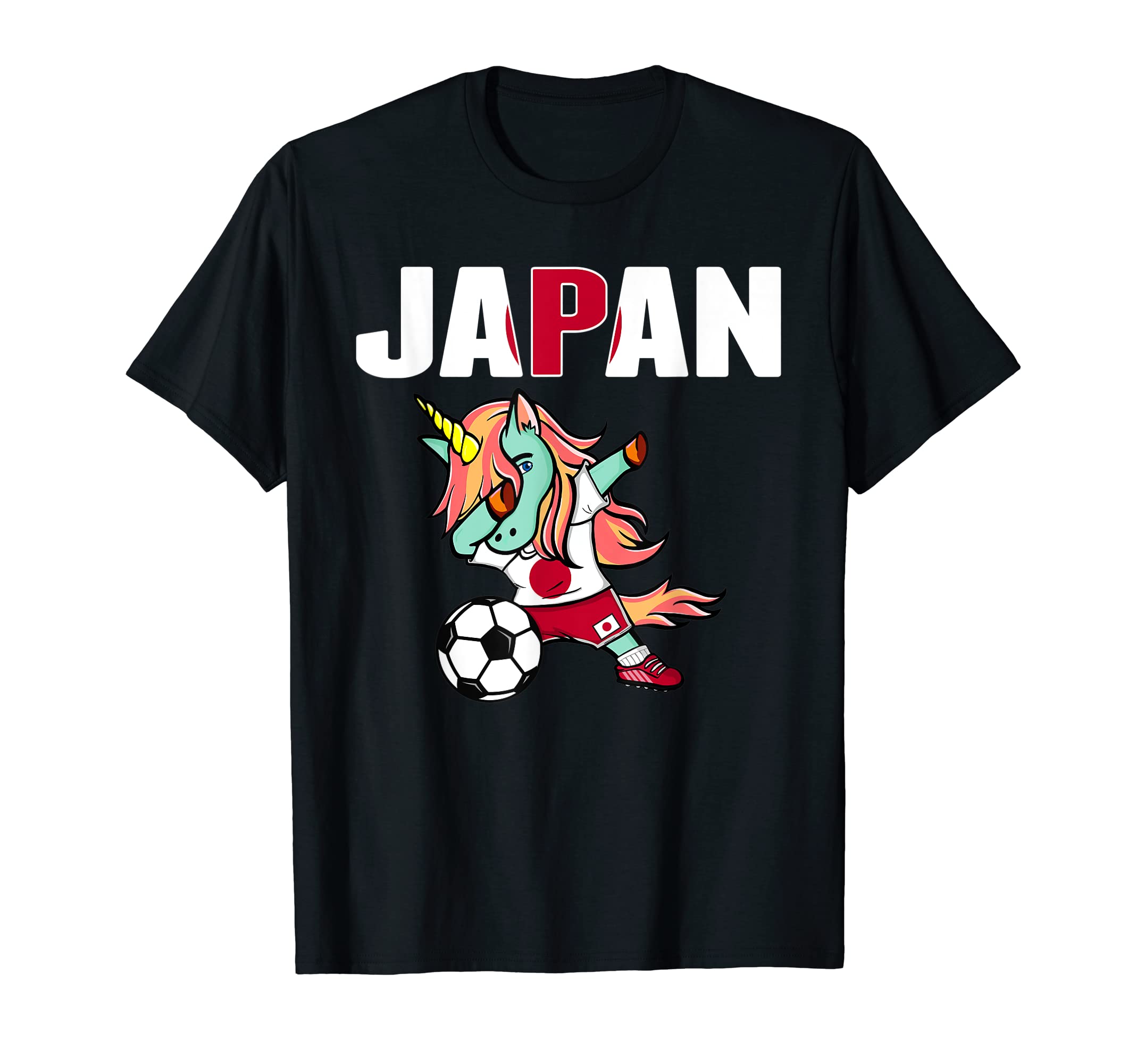 Dabbing Green Unicorn Japan Soccer Fans T-Shirt - Graphic Print for Adults - T-Shirt, Sweatshirt, Hoodie