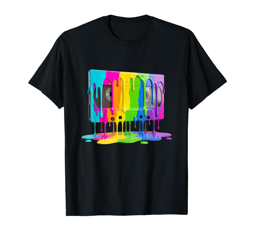 Dripping Paint Vhs Cassette 80S 90S T-Shirt - Novelty Apparel for Adults - T-Shirt, Sweatshirt, Hoodie
