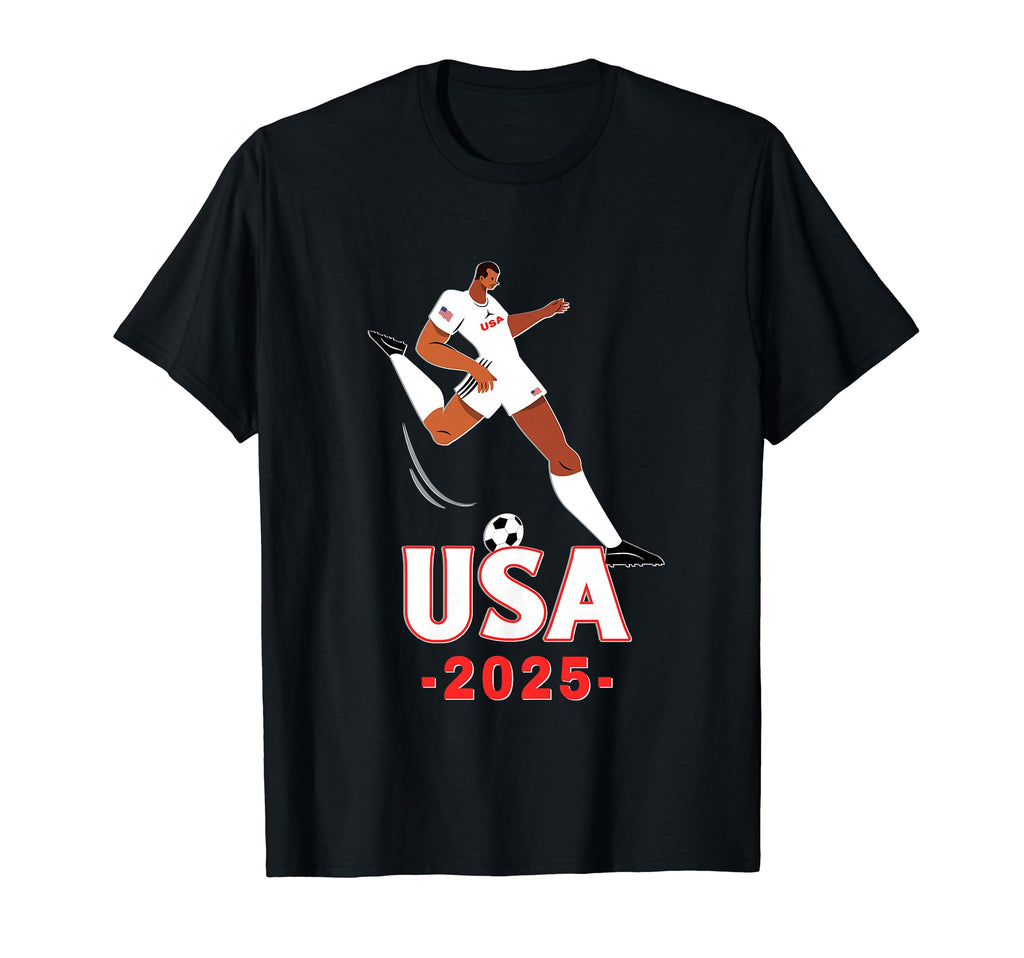 American Flag Soccer Ball Soccer T-Shirt - Casual Everyday Wear for Adults - T-Shirt, Sweatshirt, Hoodie