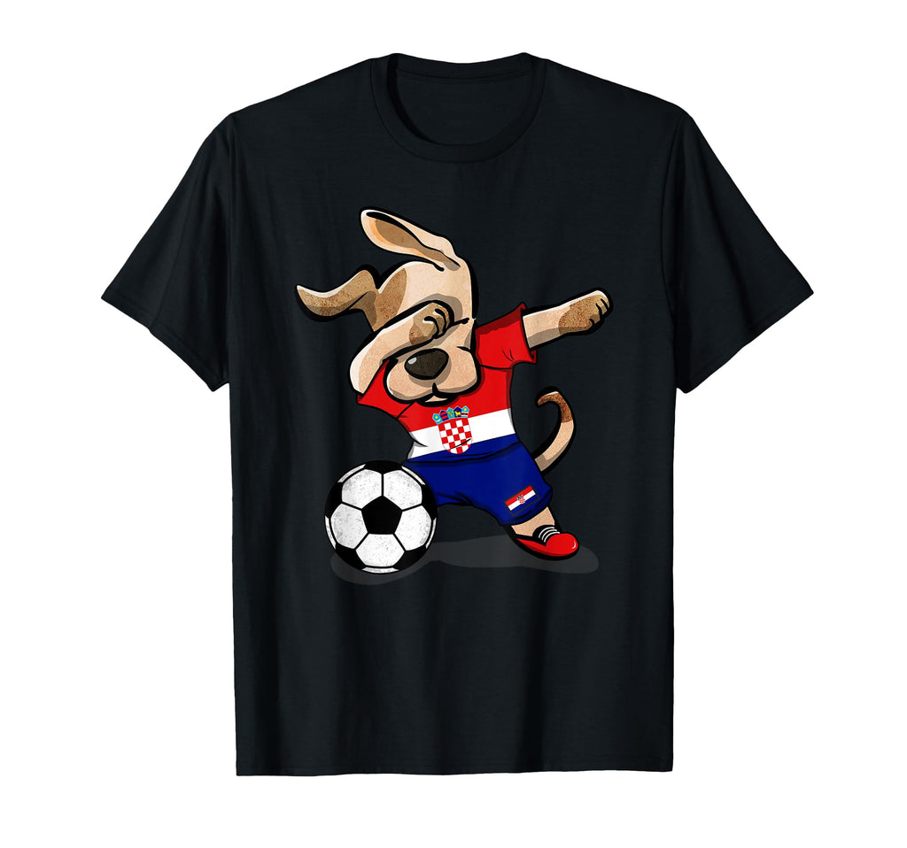 Dabbing Dog Croatia Soccer Croatian Flag T-Shirt - Trendy Graphic Unisex - T-Shirt, Sweatshirt, Hoodie