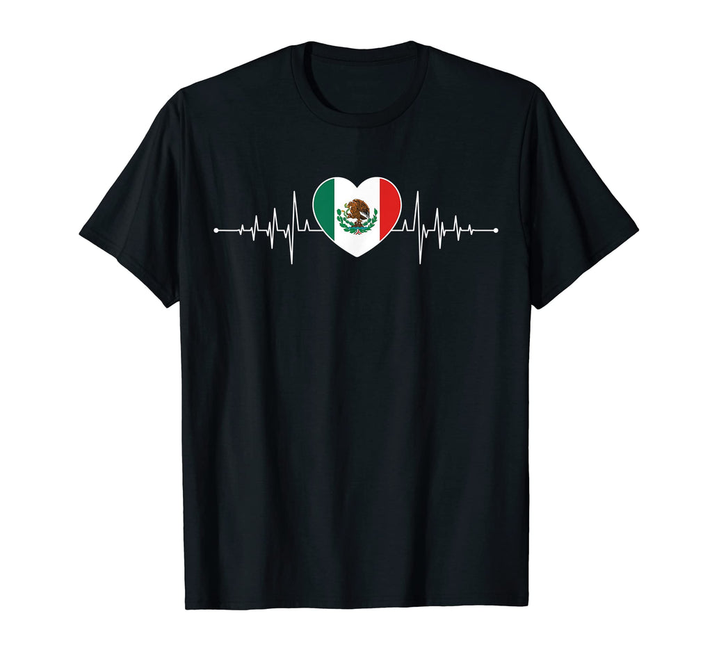 Mexico Heartbeat Mexican Flag T-Shirt - Fun Novelty Design Men Women - T-Shirt, Sweatshirt, Hoodie