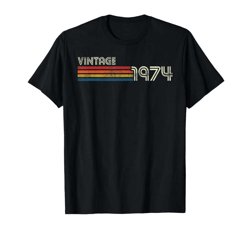 1974 Chest Stripe Birthday T-Shirt - Streetwear Style for Adults - T-Shirt, Sweatshirt, Hoodie