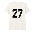 27 White Number 27 Sports Fan Soccer T-Shirt - Minimalist Print Men Women - T-Shirt, Sweatshirt, Hoodie