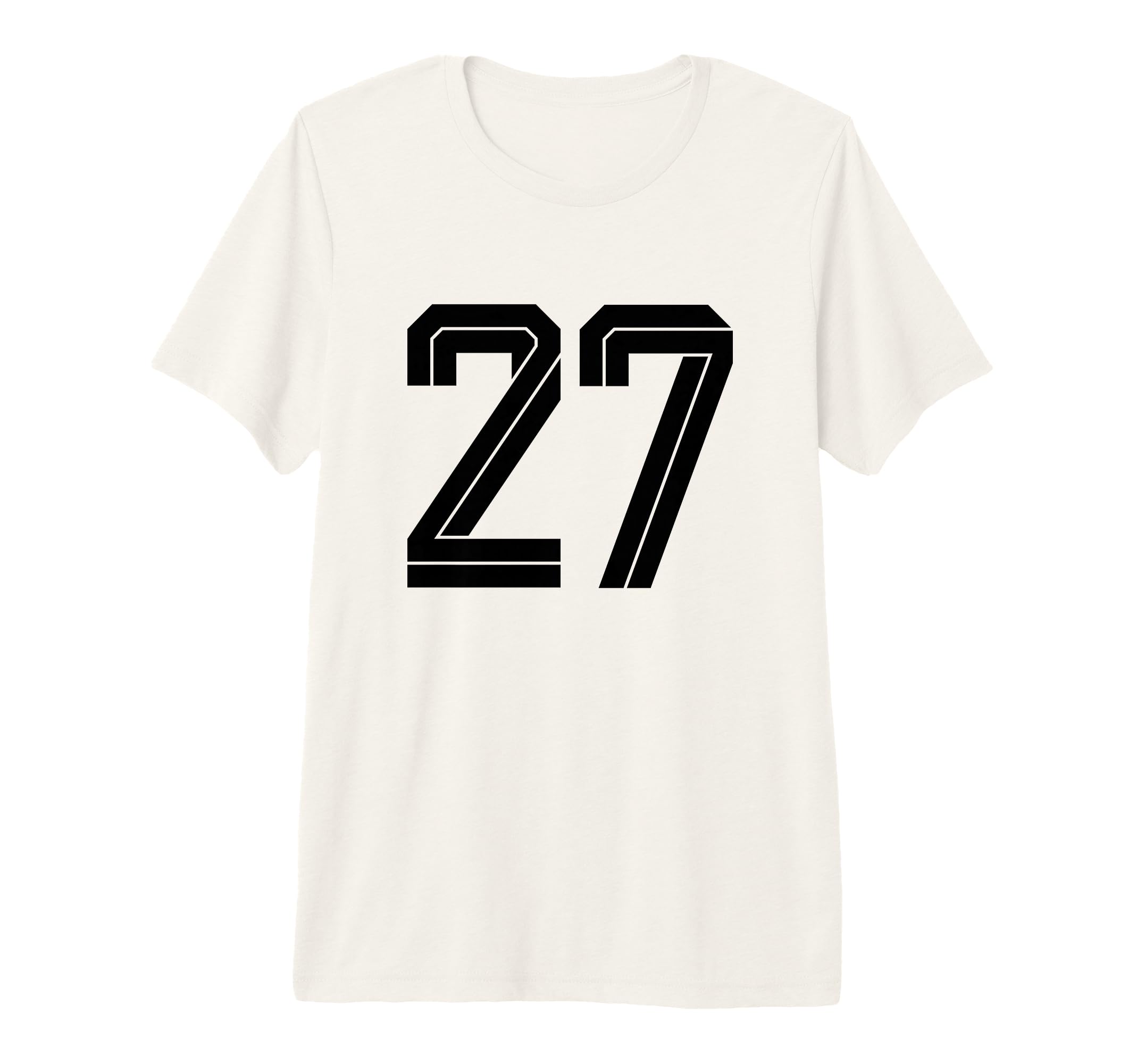 27 White Number 27 Sports Fan Soccer T-Shirt - Minimalist Print Men Women - T-Shirt, Sweatshirt, Hoodie