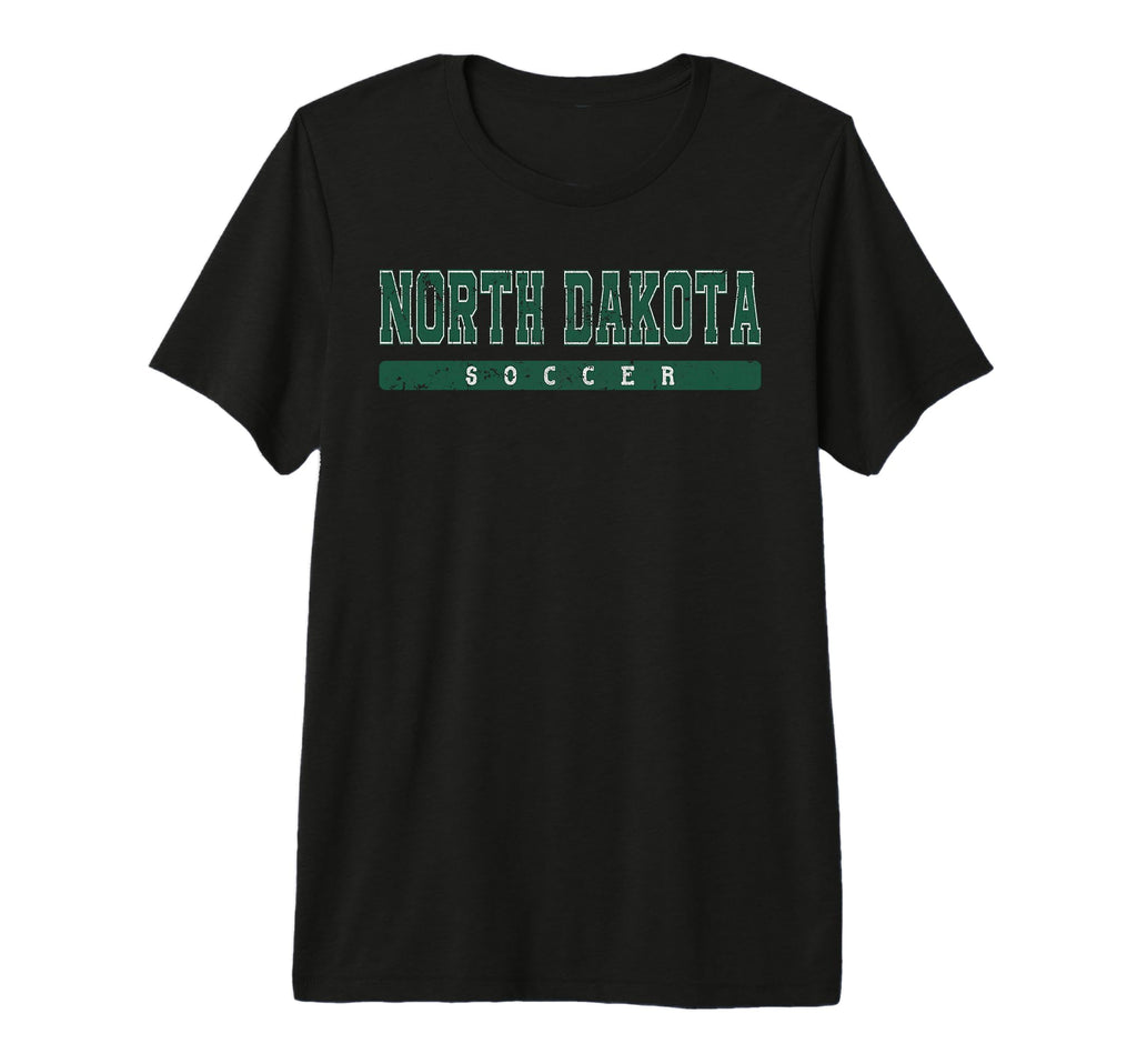 North Dakota Soccer Green Text Tri Blend T-Shirt - Trendy Graphic Men Women - T-Shirt, Sweatshirt, Hoodie