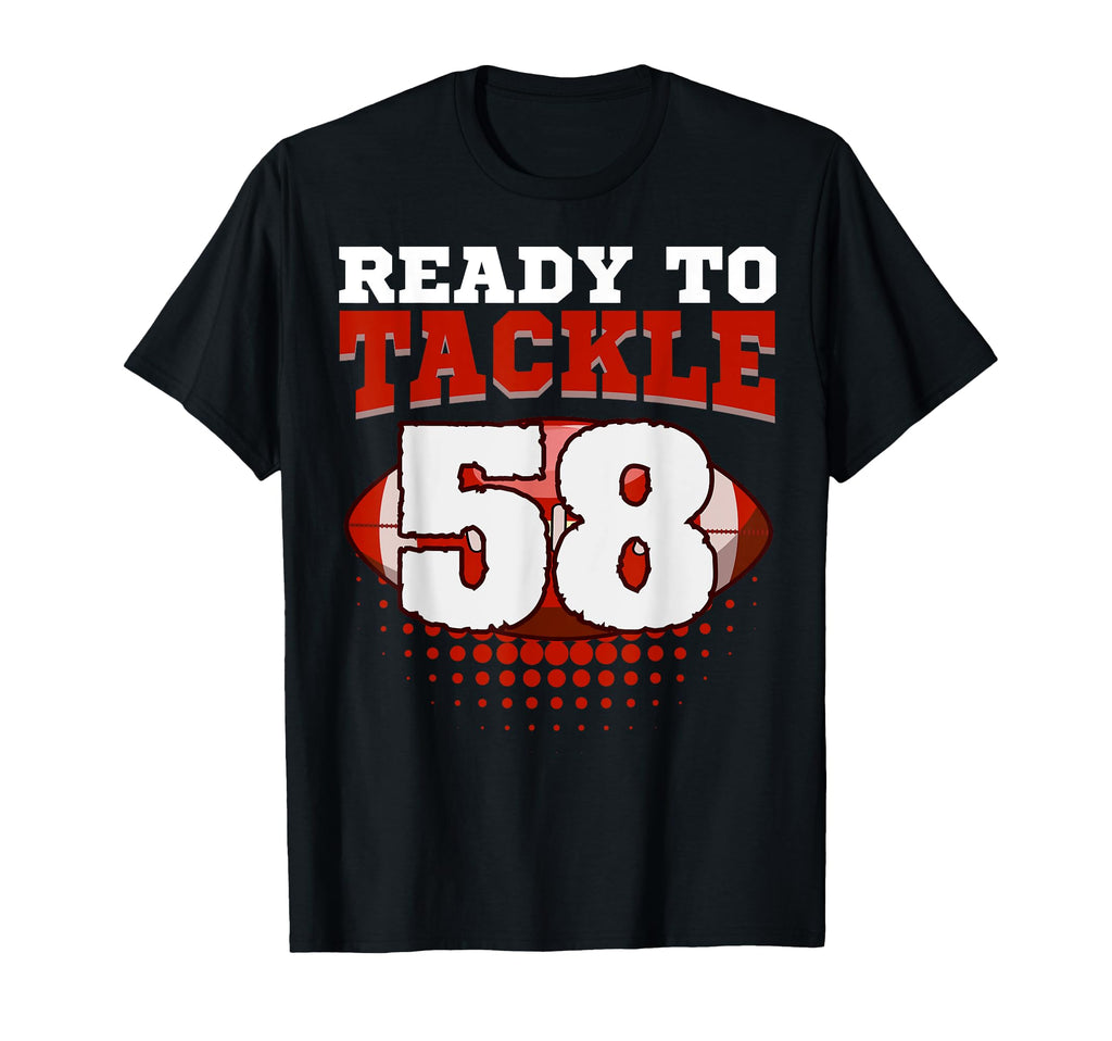 Football 58Th Birthday Player Tackle T-Shirt - Graphic Print Men Women - T-Shirt, Sweatshirt, Hoodie