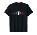 France Heartbeat Pulse French Flag T-Shirt - Fun Novelty Design Unisex - T-Shirt, Sweatshirt, Hoodie