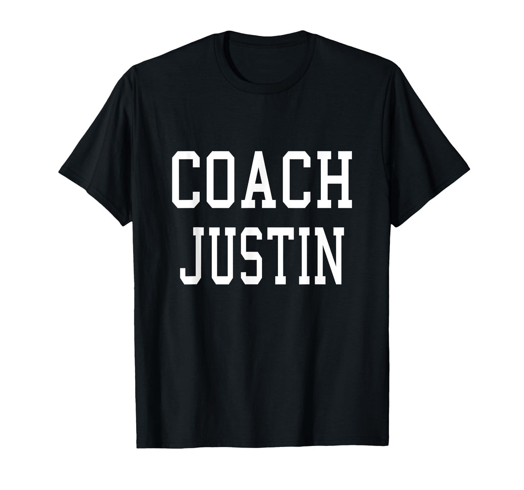 Coach Justin Custom Football Soccer T-Shirt - Unique Graphic for Adults - T-Shirt, Sweatshirt, Hoodie